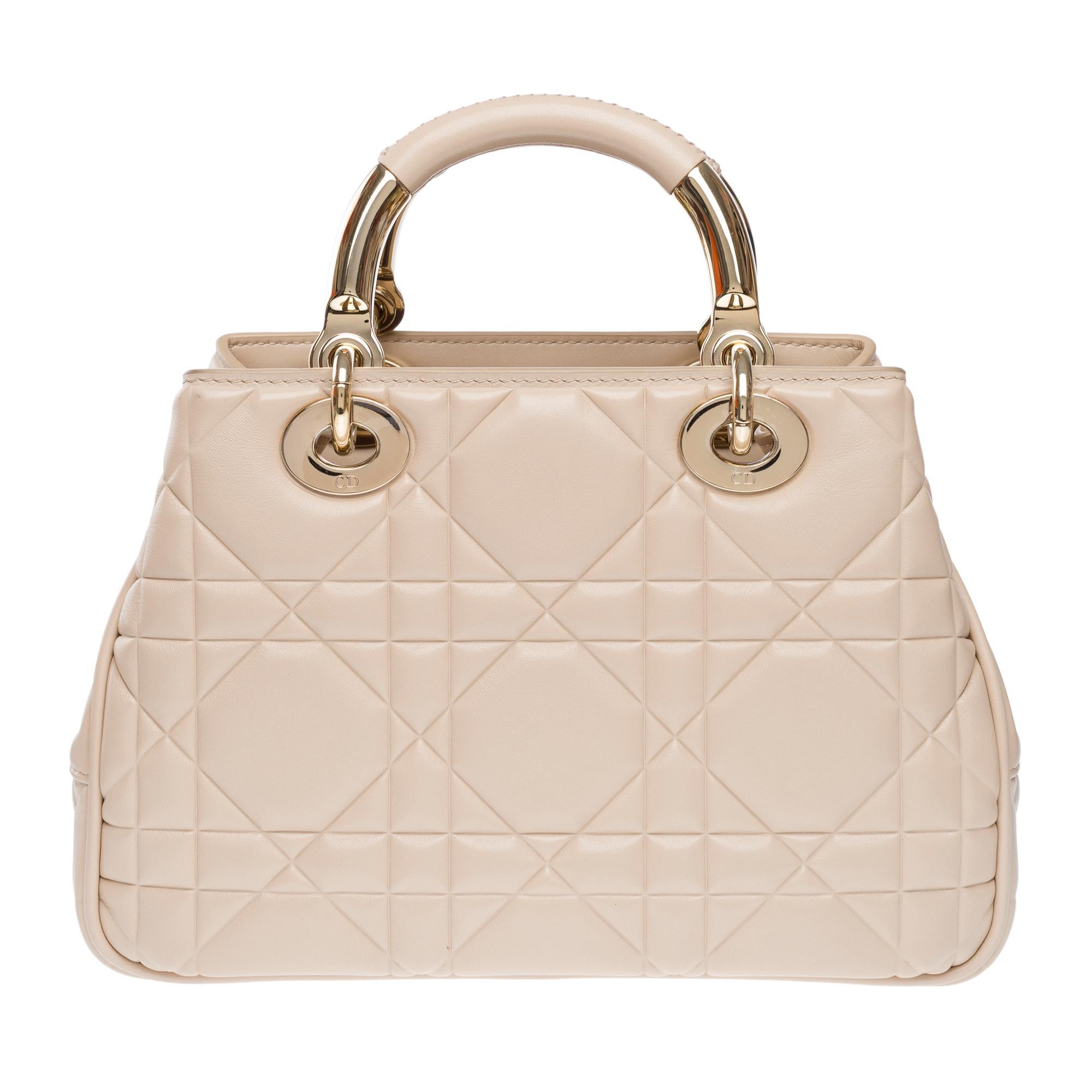 Women's New Dior Lady 95.22 handbag strap in beige cannage leather, GHW