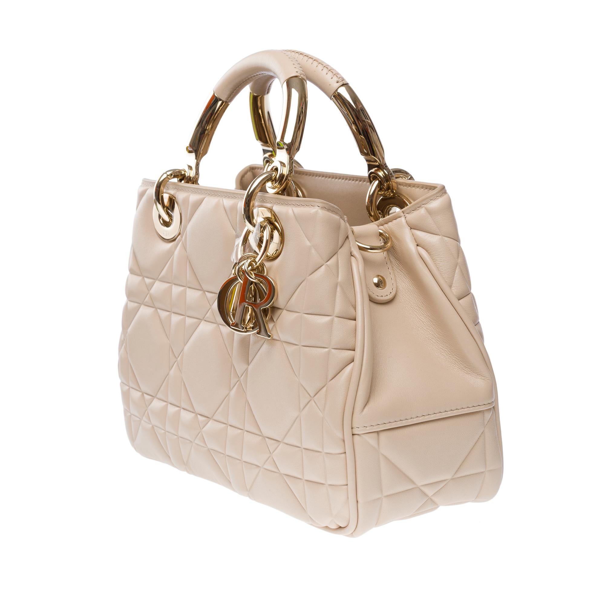 New Dior Lady 95.22 handbag strap in beige cannage leather, GHW 1