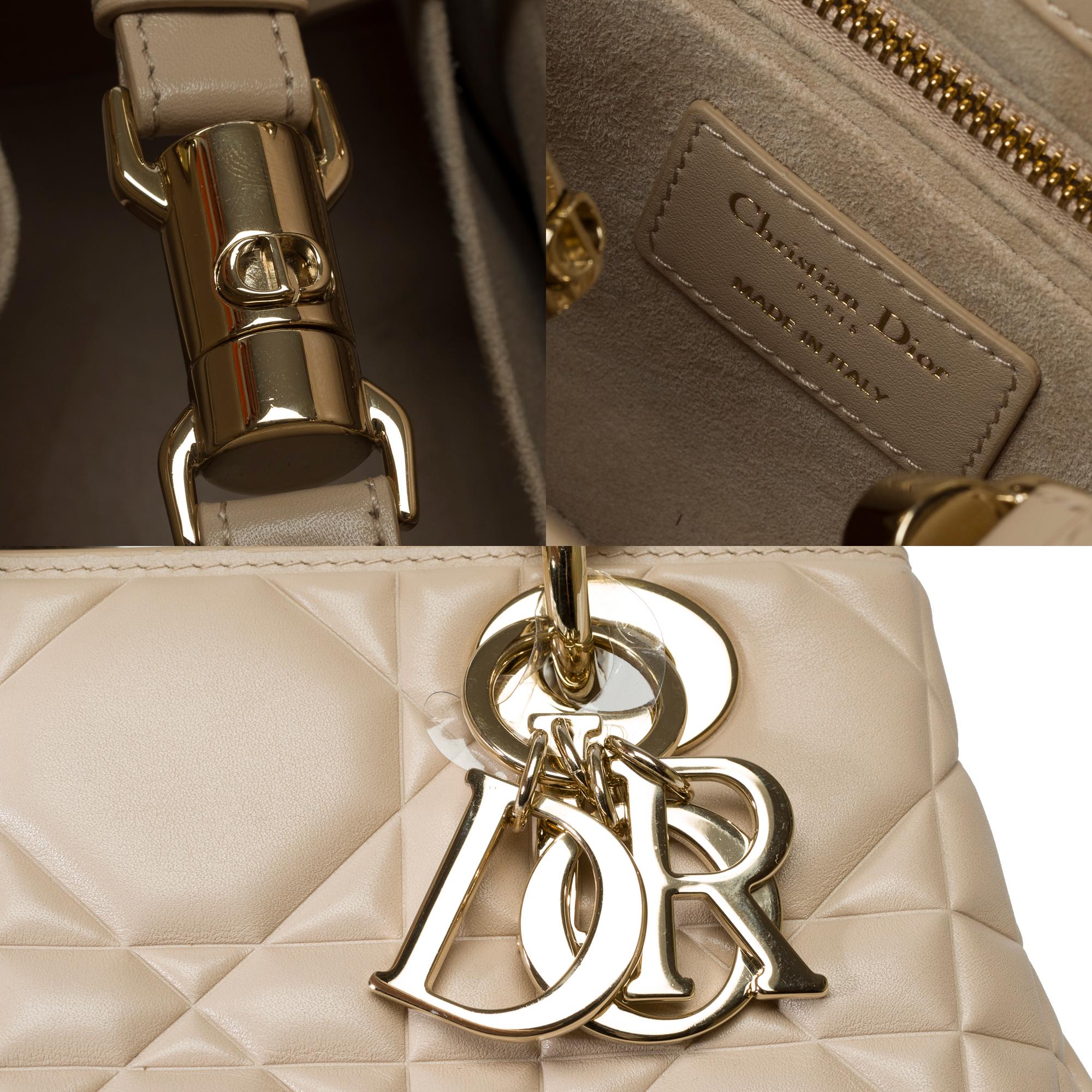 New Dior Lady 95.22 handbag strap in beige cannage leather, GHW 3
