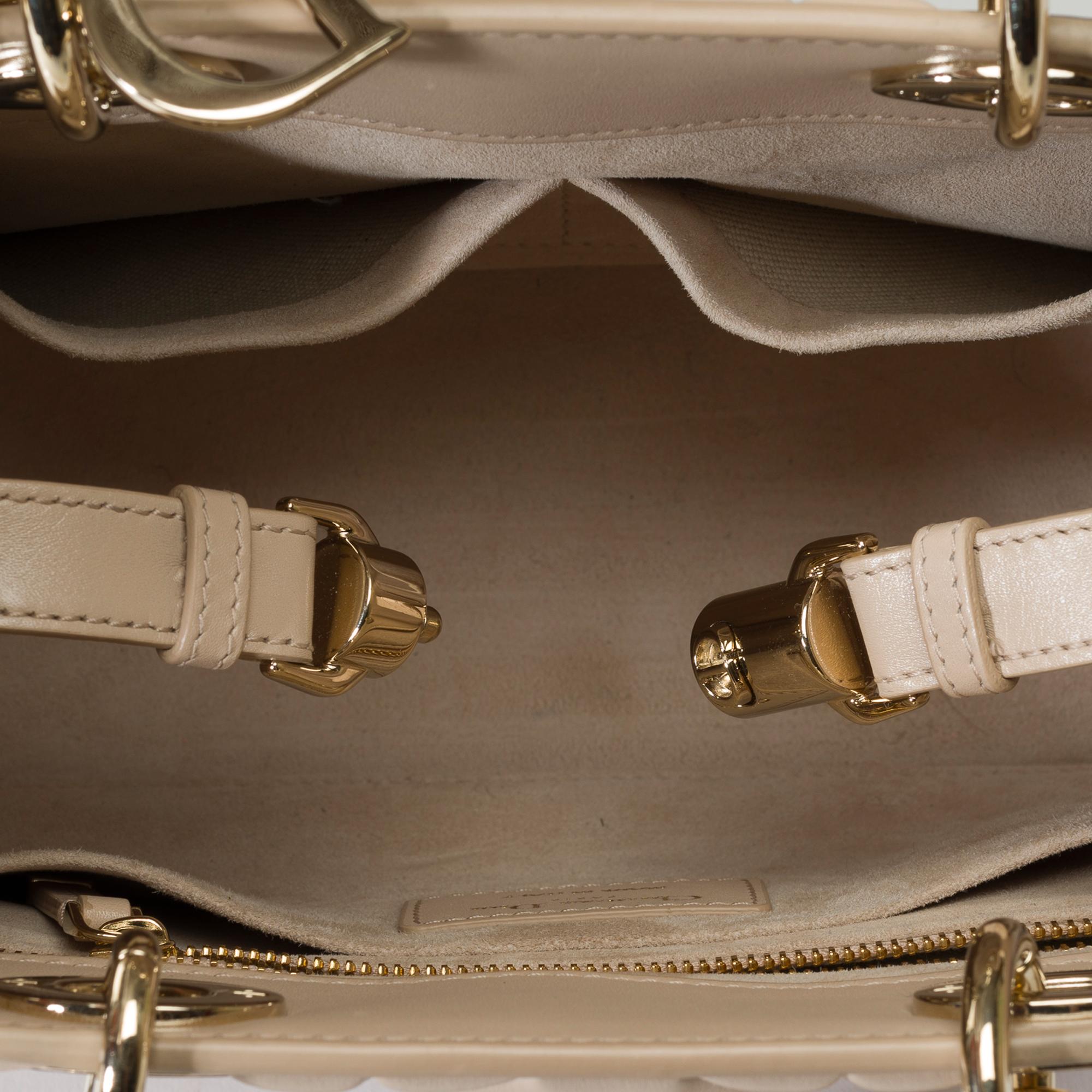 New Dior Lady 95.22 handbag strap in beige cannage leather, GHW 5