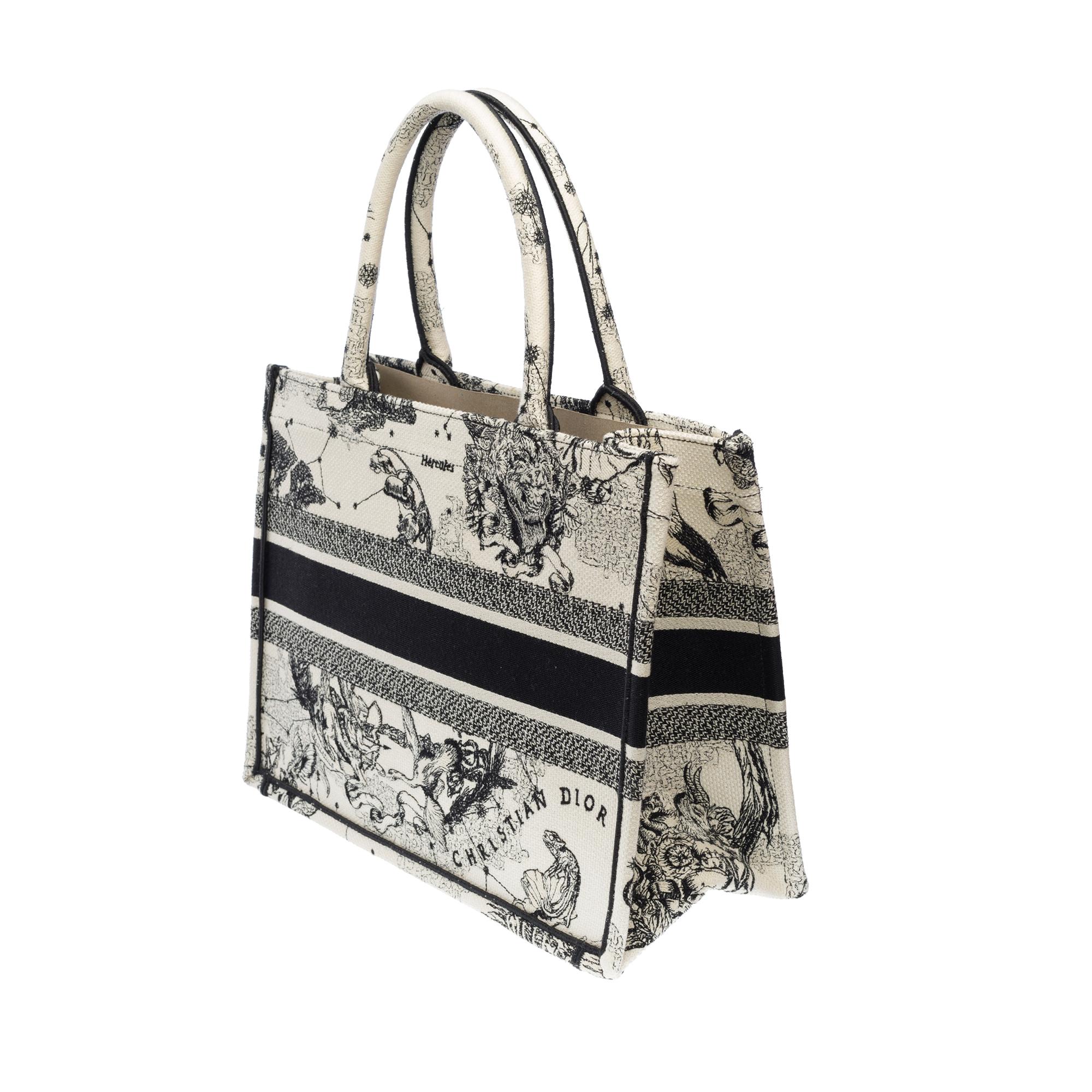 New Dior Medium Book Tote bag in white and blue Toile de Jouy For Sale 1