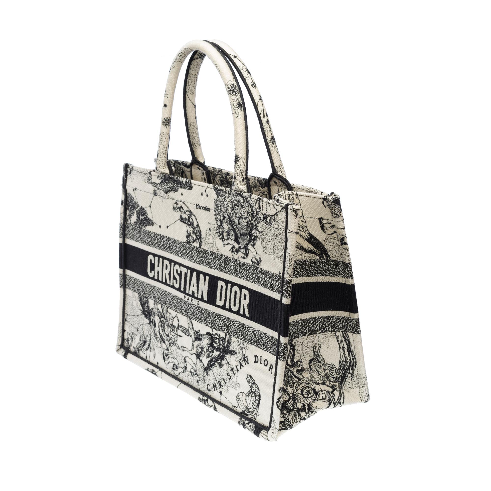 New Dior Medium Book Tote bag in white and blue Toile de Jouy For Sale 2