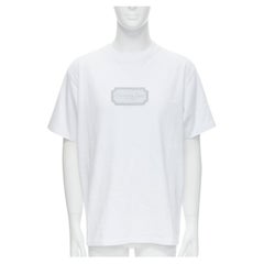 new DIOR MEN 2022 Runway Kim Jones Couture grey embroidery white boxy tshirt M