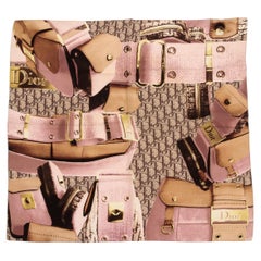New Dior Monogram Pink Bag Scarf