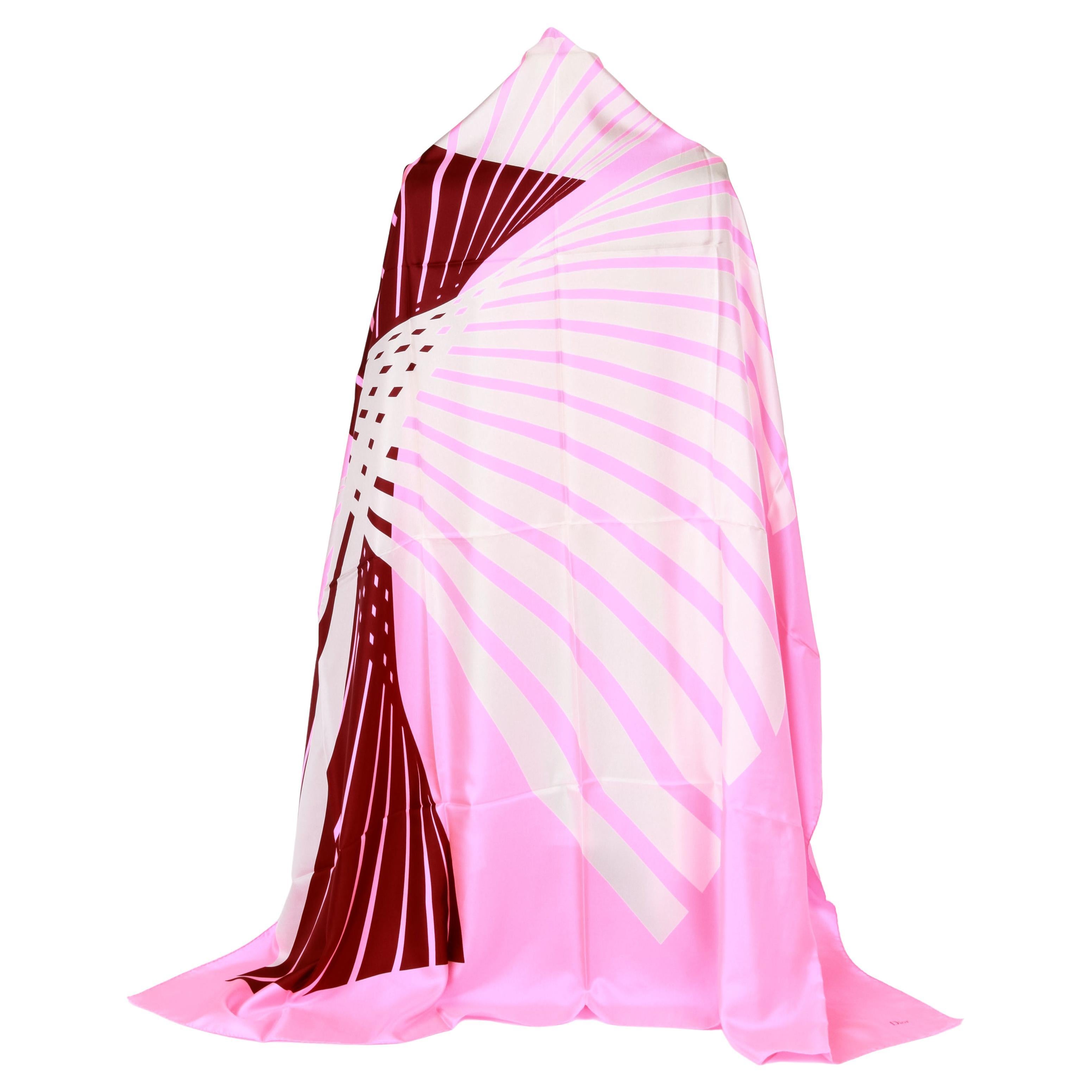 New Dior Oversize Geometric Pink Scarf Shawl For Sale