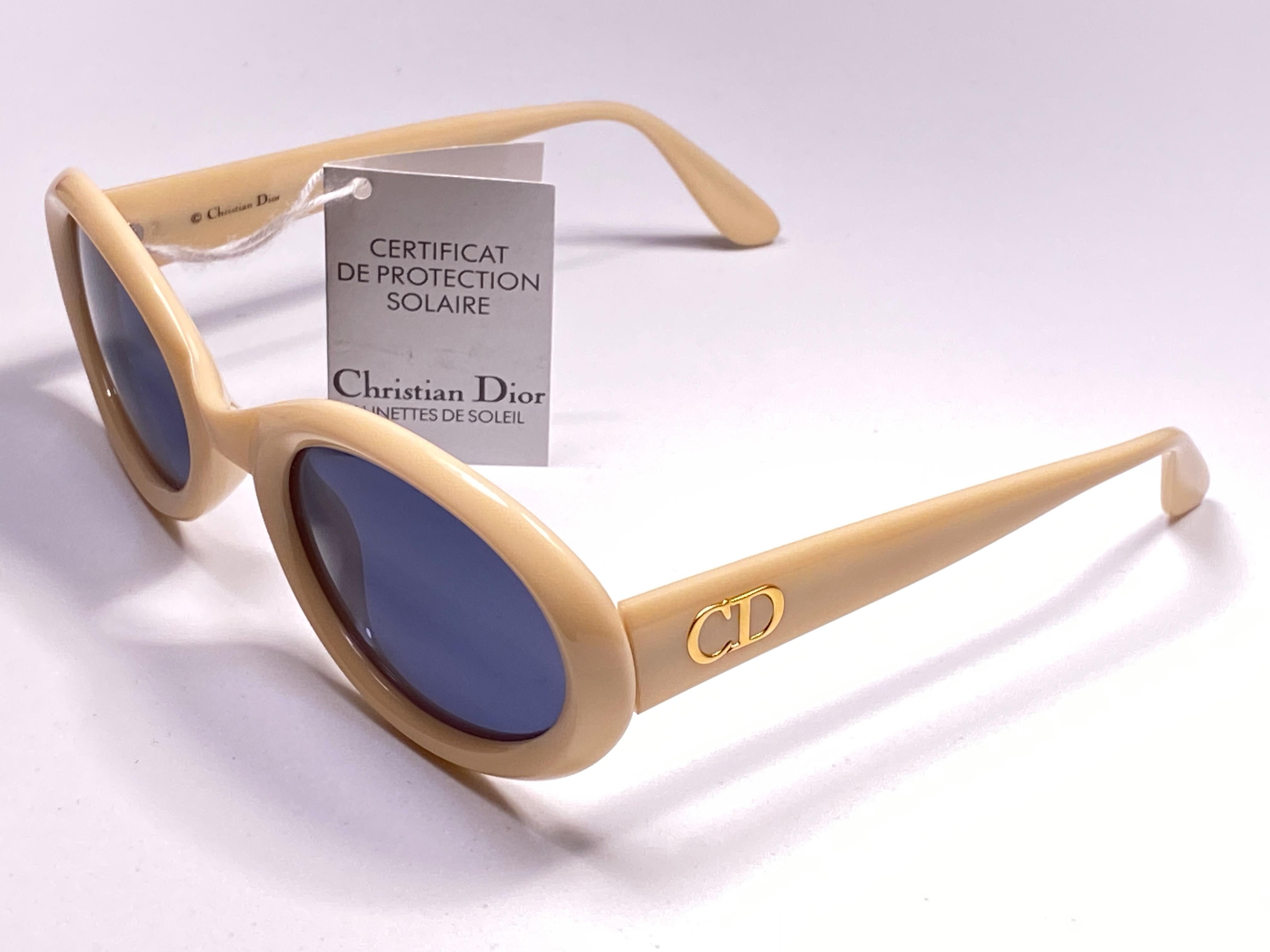Black New Dior Vintage Beige Optyl Collectors Item Sunglasses Germany 1990's