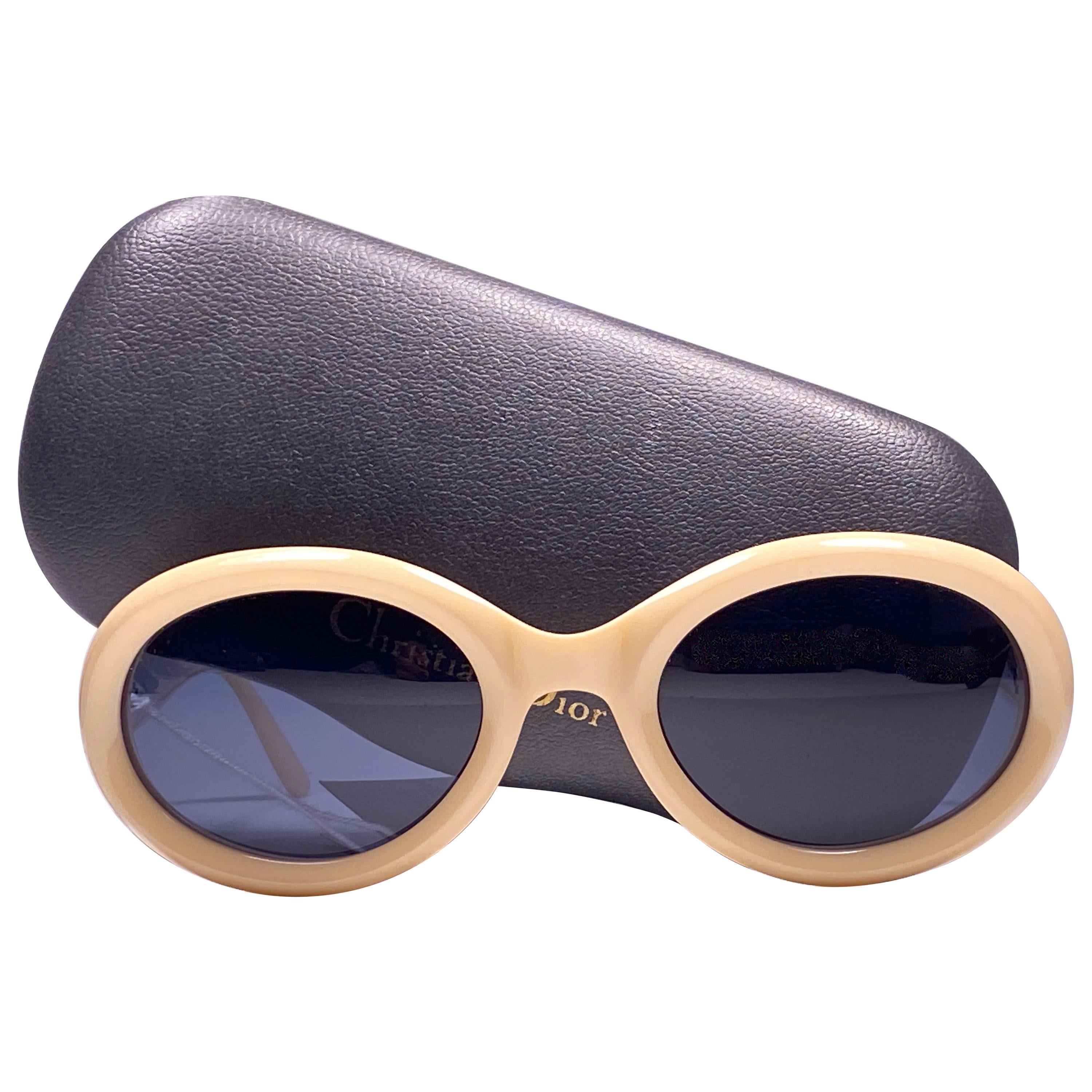 New Dior Vintage Beige Optyl Collectors Item Sunglasses Germany 1990's