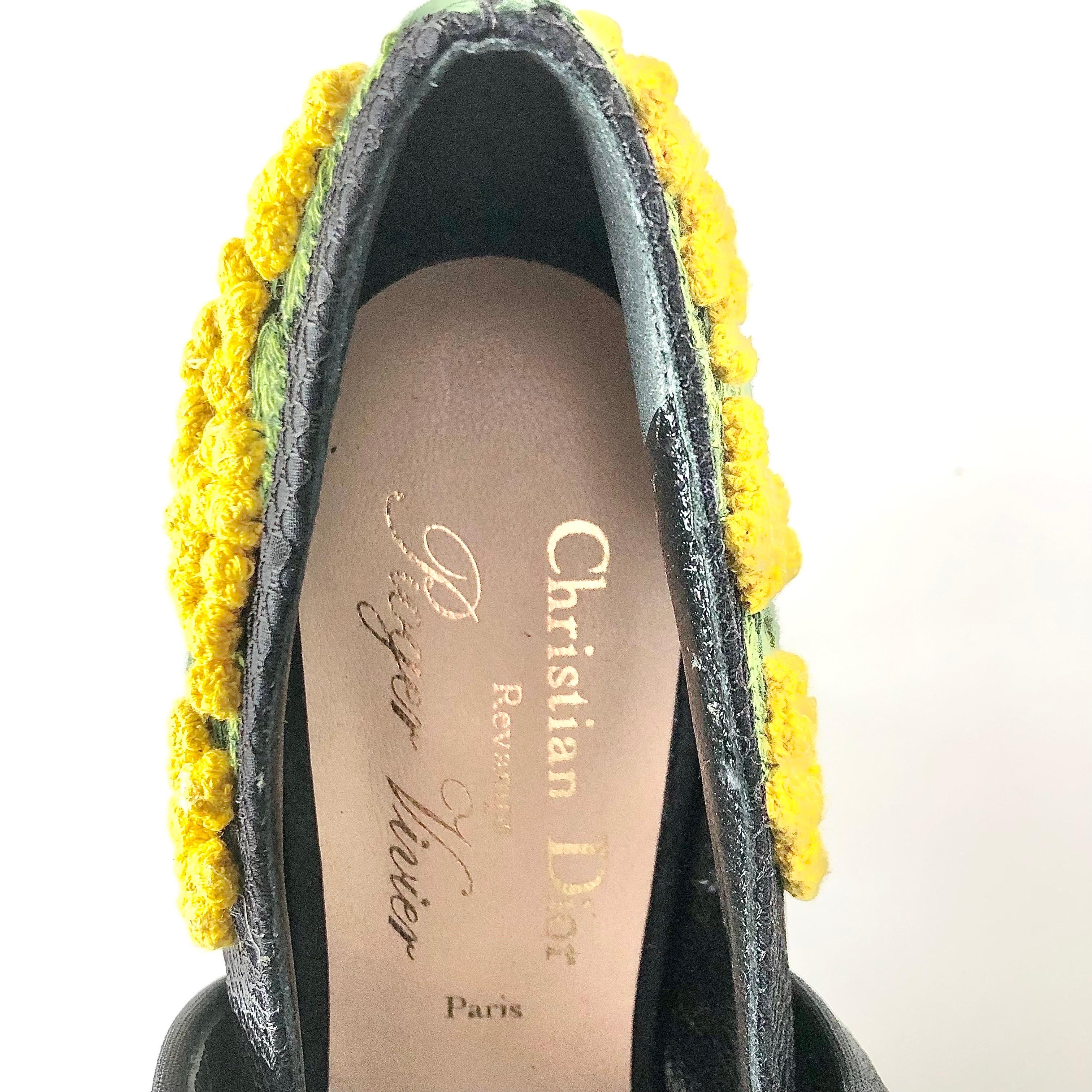 NEW Dior x Roger Vivier Mimosas Floral Kitten Heel Maryjane Pumps 36.5 im Angebot 2