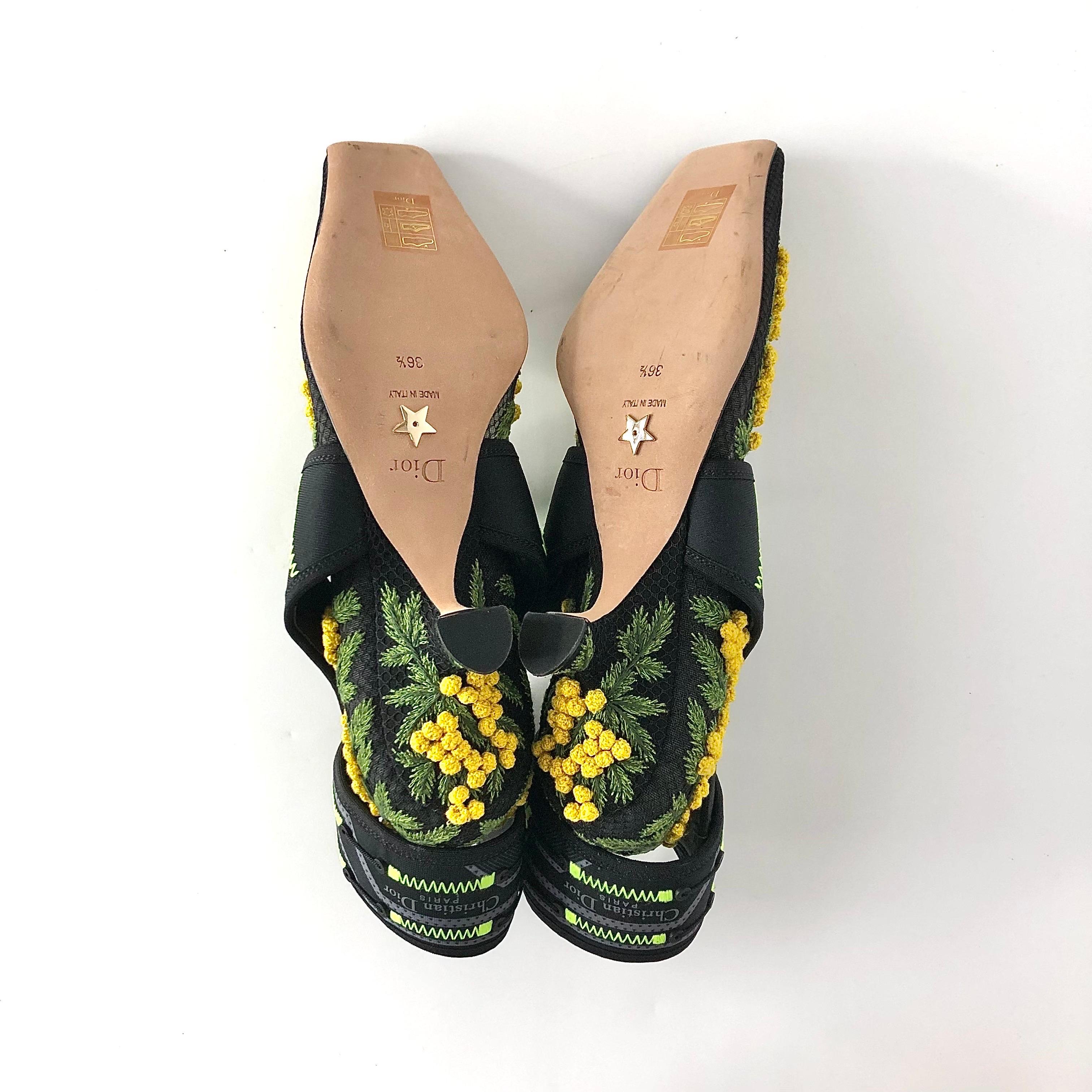NEW Dior x Roger Vivier Mimosas Floral Kitten Heel Maryjane Pumps 36.5 im Angebot 3
