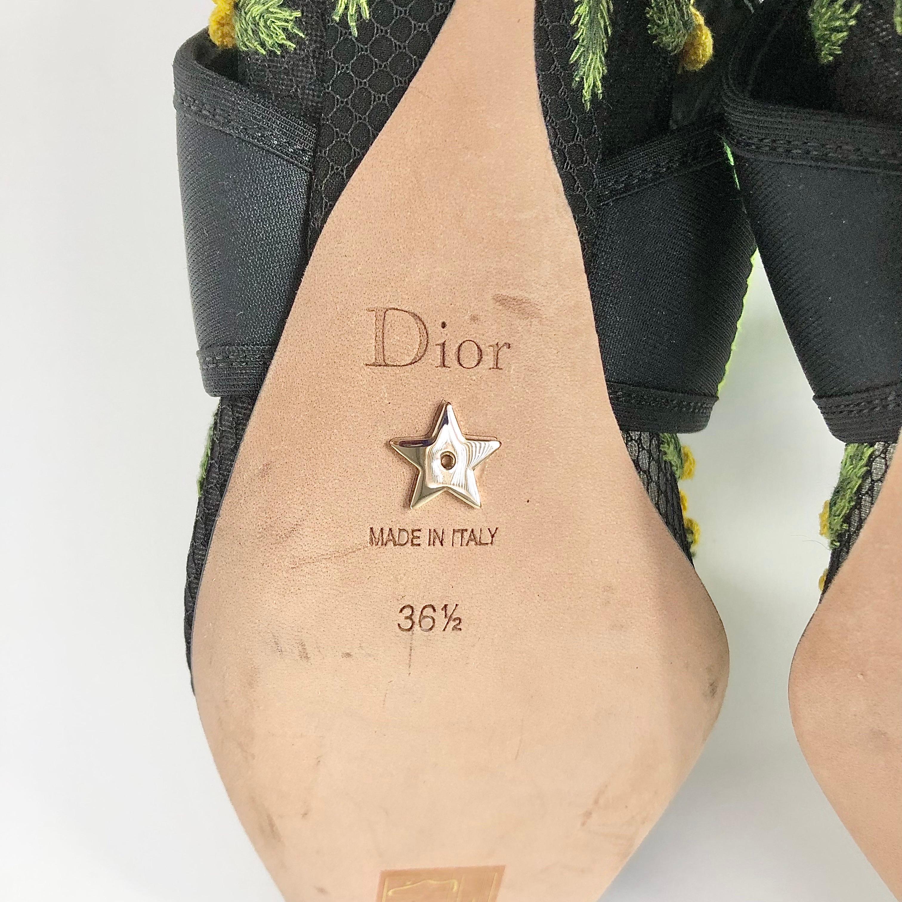 NEW Dior x Roger Vivier Mimosas Floral Kitten Heel Maryjane Pumps 36.5 im Angebot 4