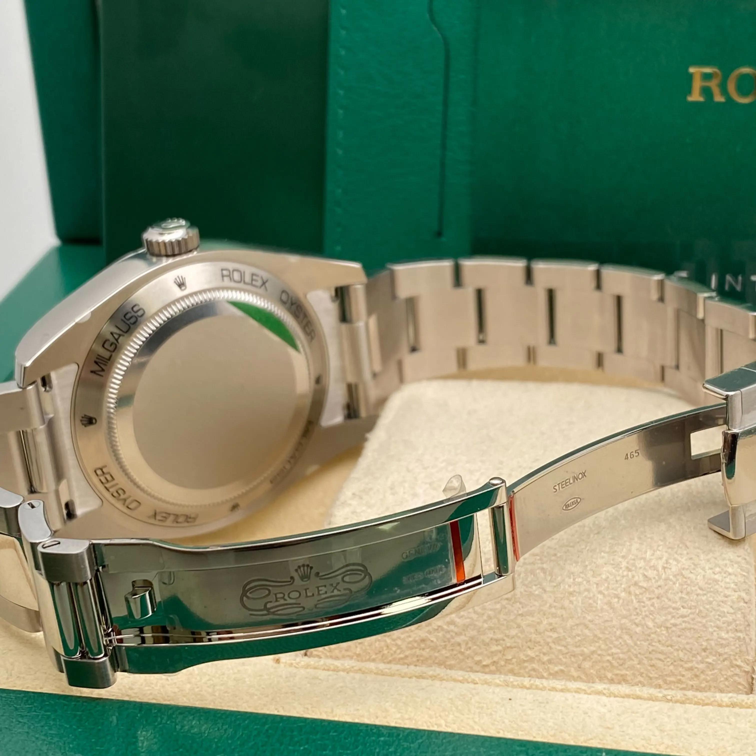 NUEVO Reloj descatalogado Rolex Milgauss 40 Acero Z Esfera azul 116400GV en venta 5