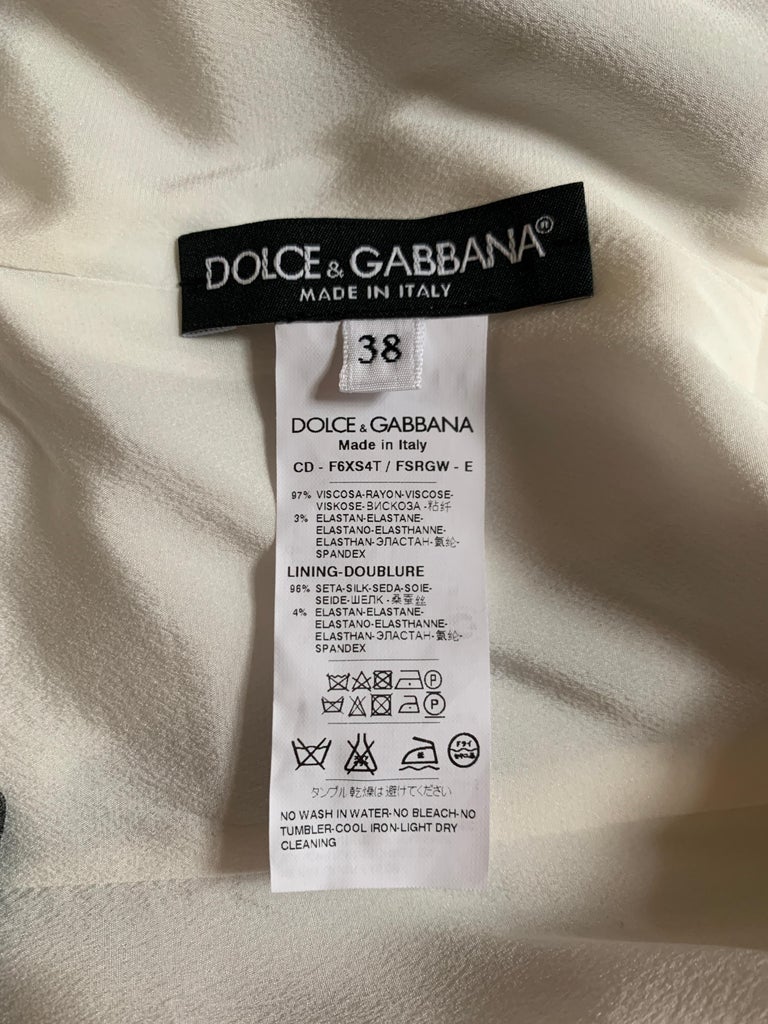 New Dolce and Gabbana 2016 Runway White and Black Paint Stroke Print ...