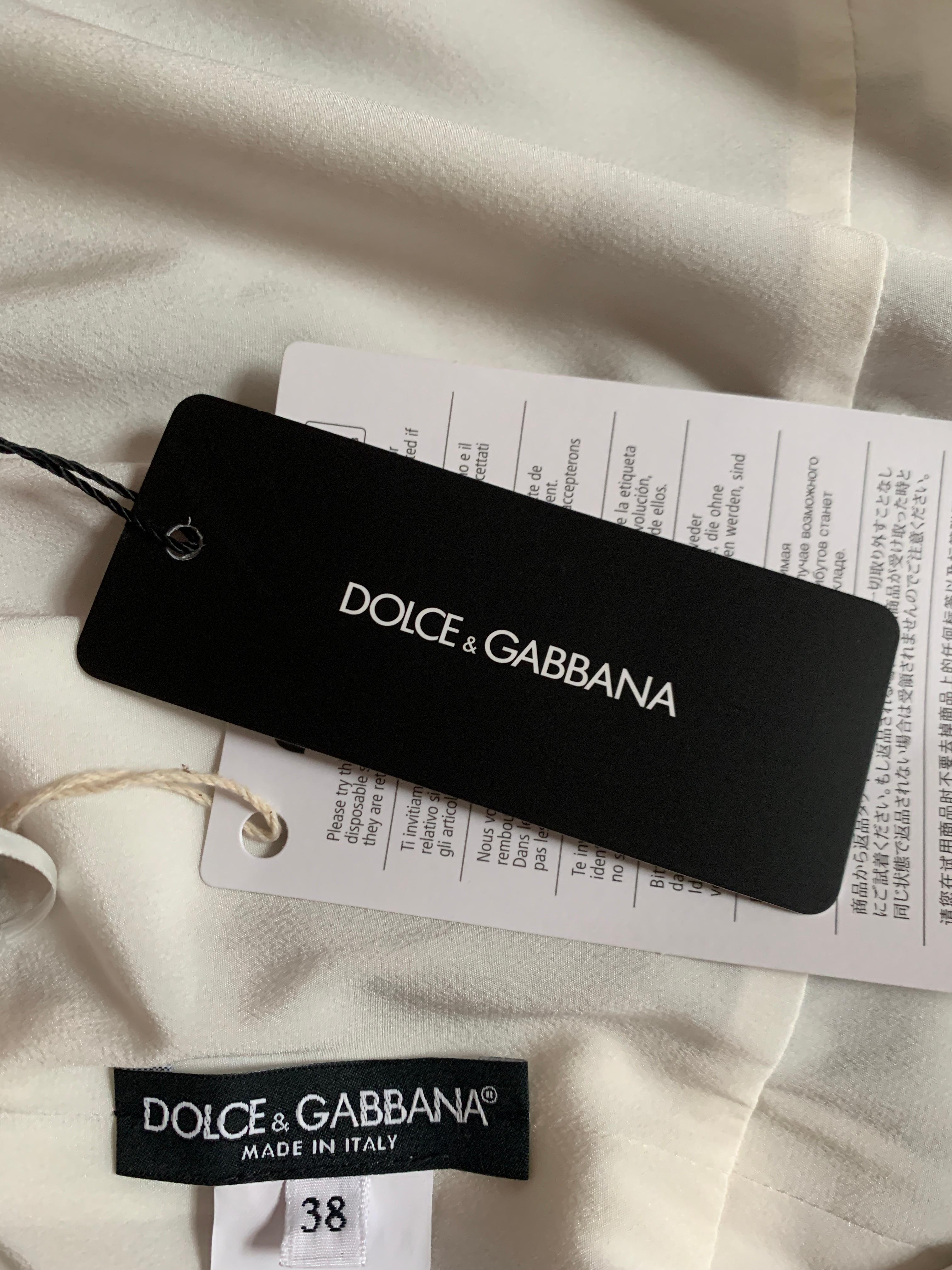 New Dolce & Gabbana 2016 Runway White and Black Paint Stroke Print Cady Dress For Sale 4
