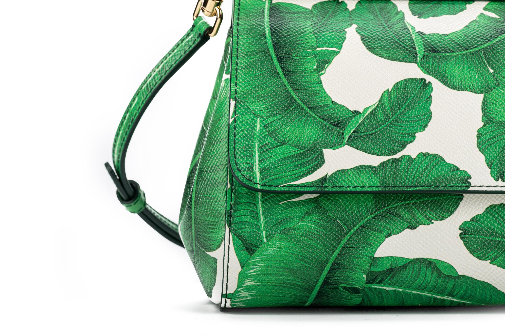 Neu Dolce & Gabbana Bananenblatt Sizilien Tasche 5