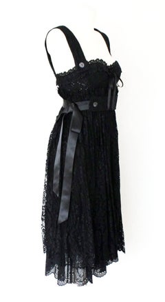 NEW Dolce & Gabbana Black Corset Lace Evening Cocktail Dress 40