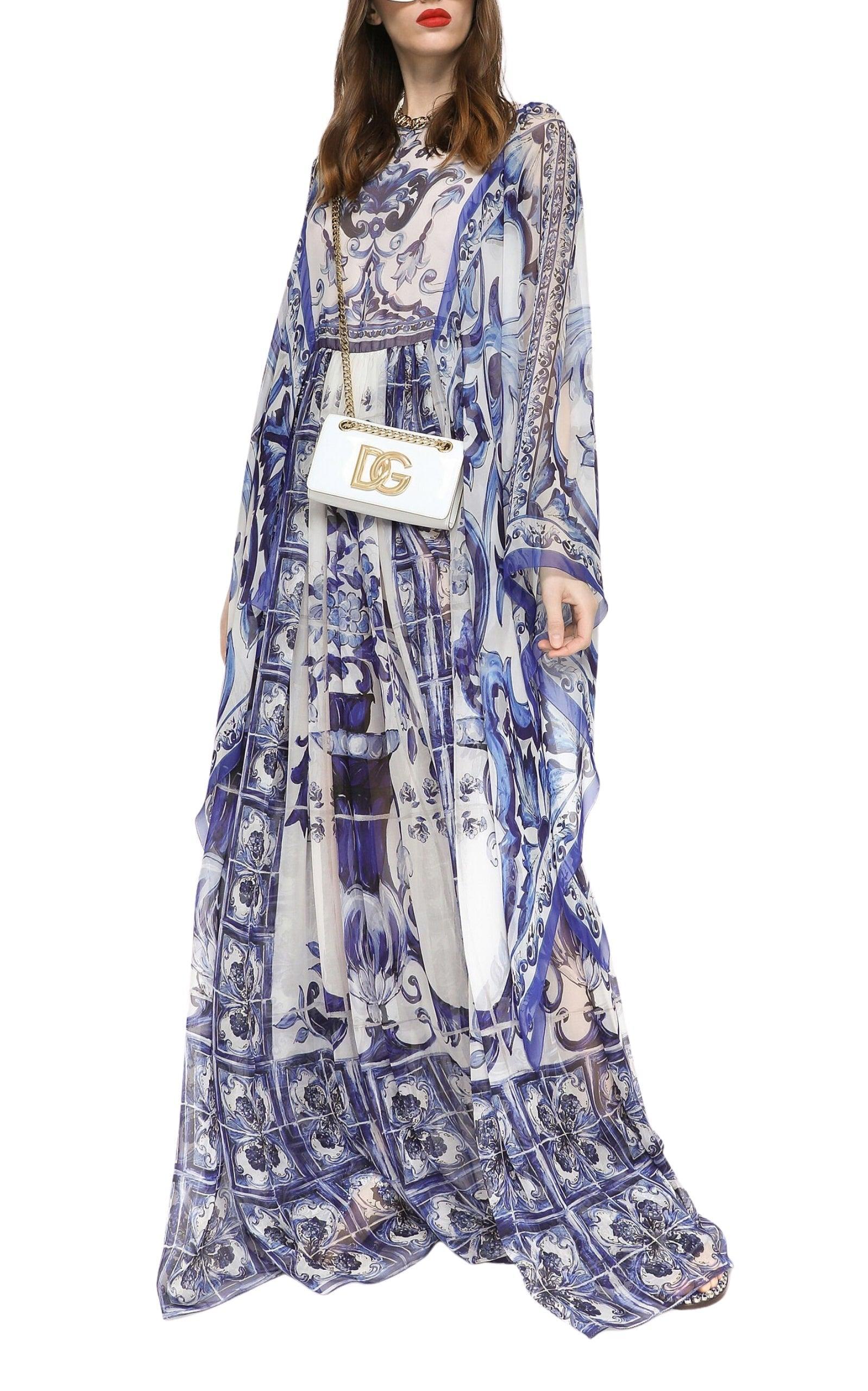Nuevo Vestido Kimono de gasa Dolce & Gabbana IT 42 US 6 Púrpura