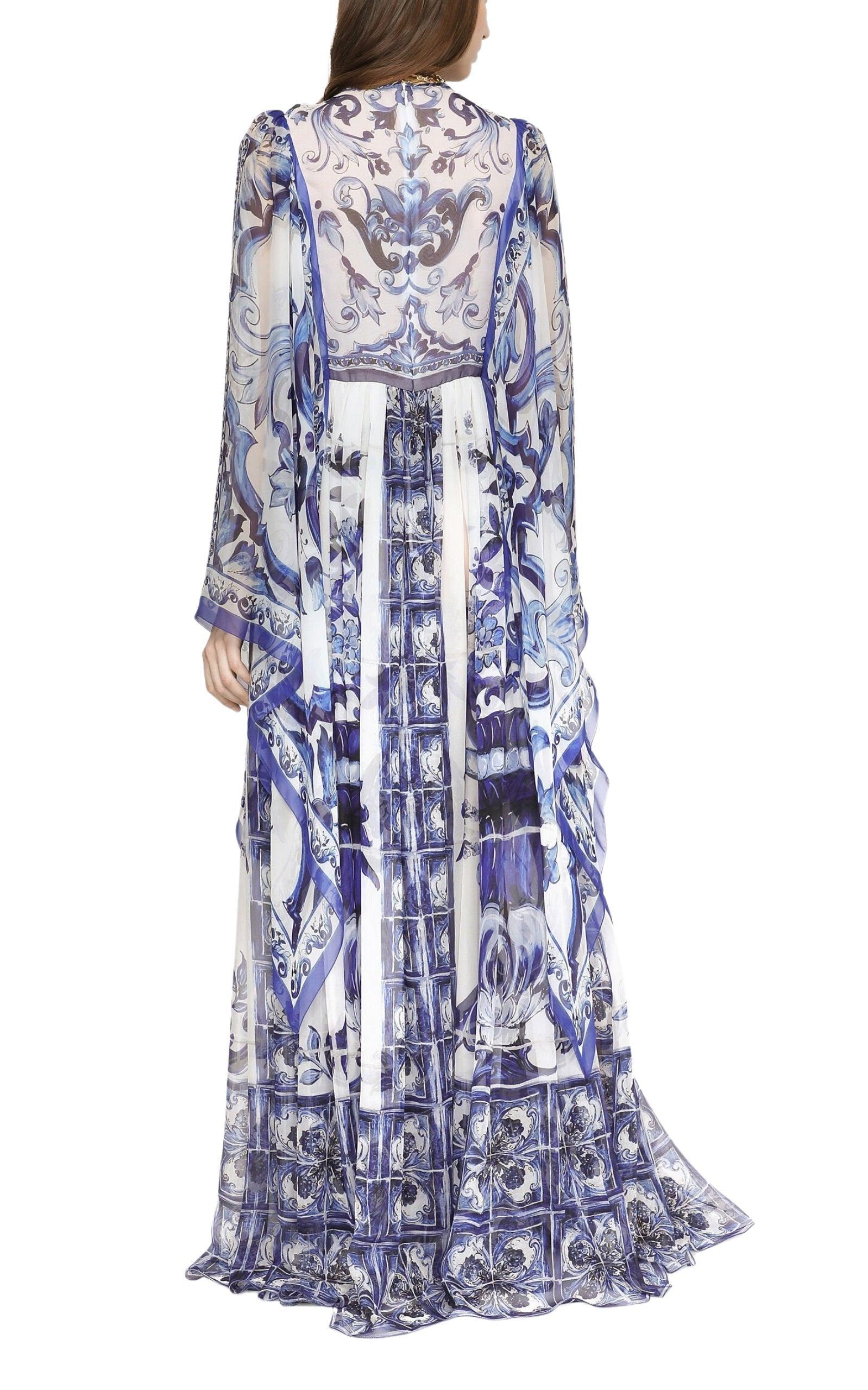 Women's New Dolce & Gabbana Chiffon Kimono Dress IT 42 US 6 For Sale