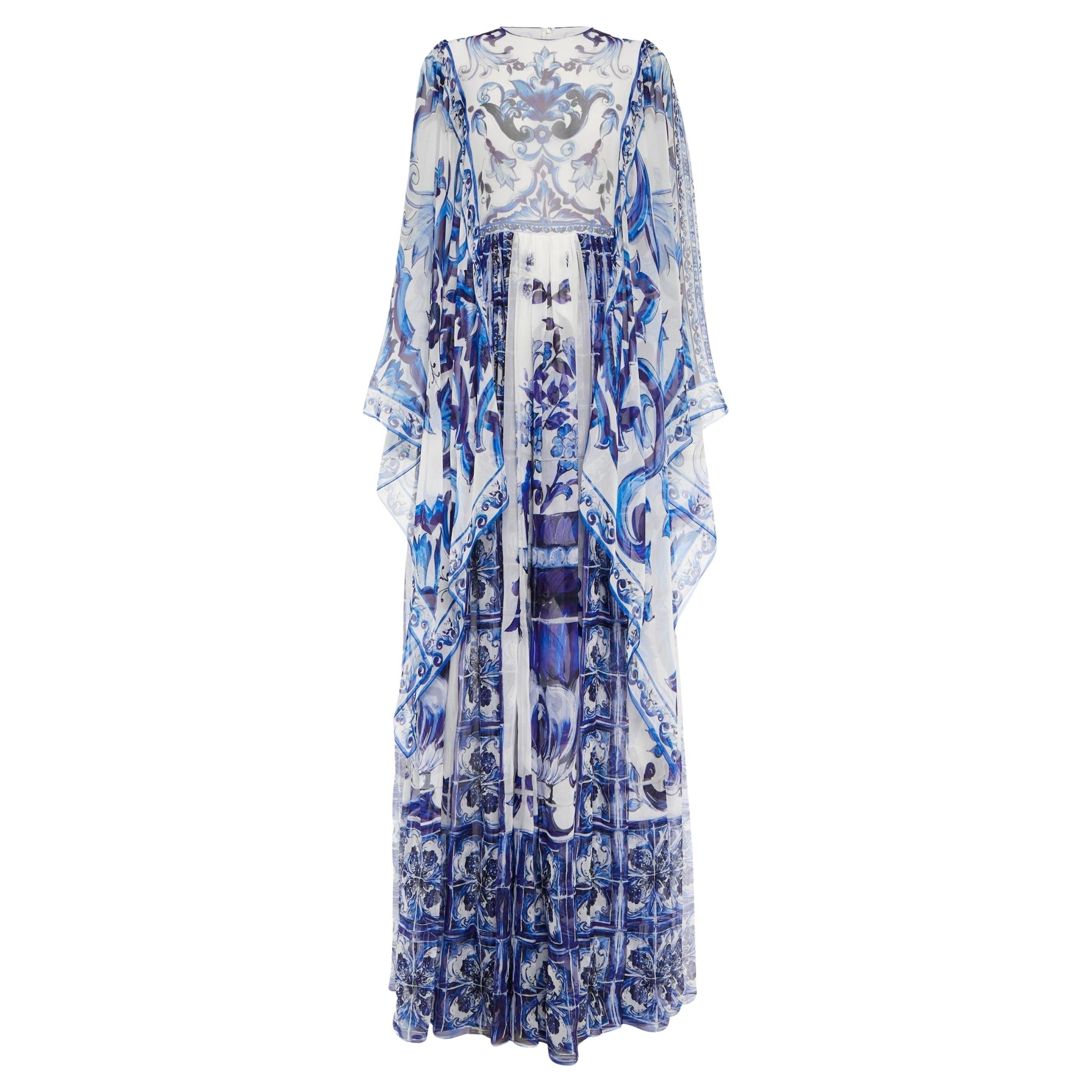 New Dolce & Gabbana Chiffon Kimono Dress IT 42 US 6 For Sale