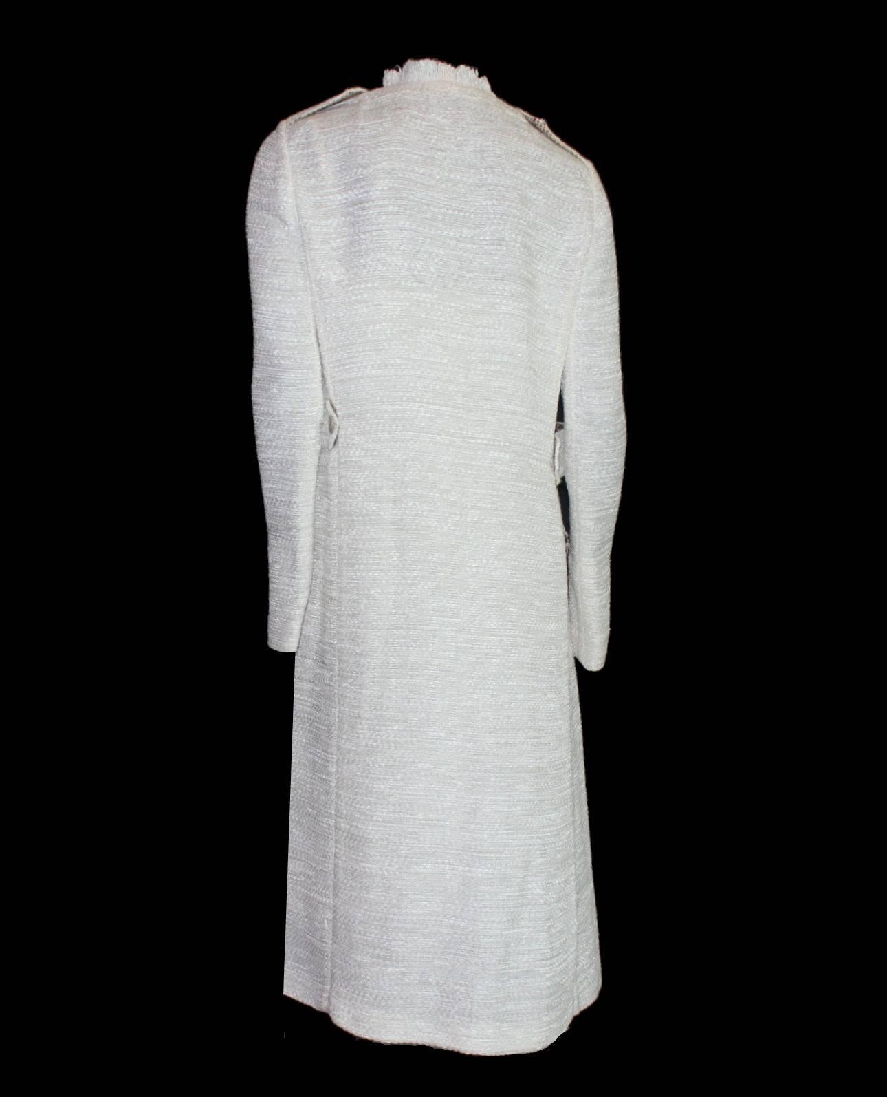 Gray UNWORN Dolce Gabbana Corset Dress & Coat Suit Ensemble Frayed Exotic Trimming For Sale