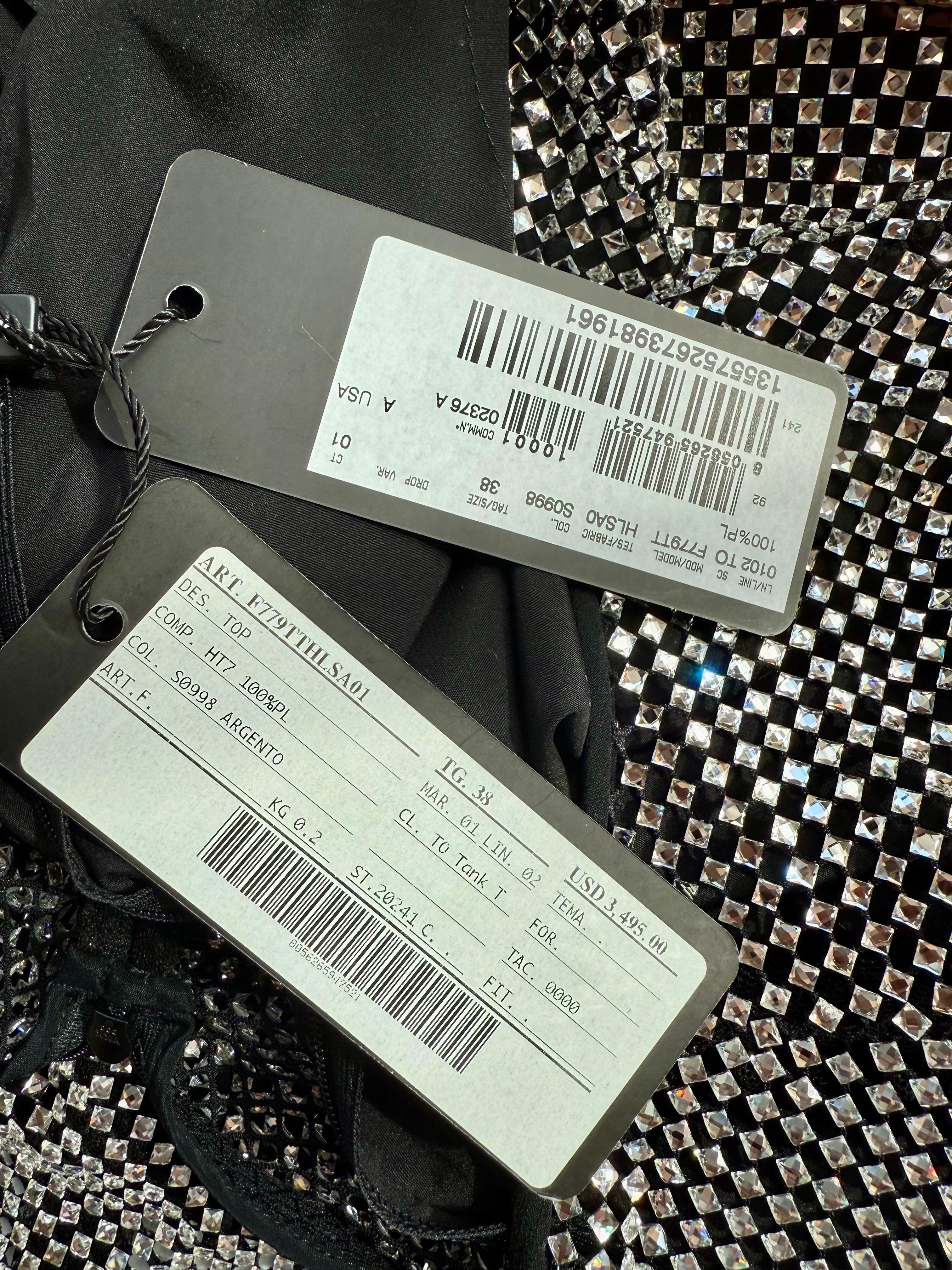 New Dolce & Gabbana Crystal Embellished Sheer Oversized Tank Top For Sale 8