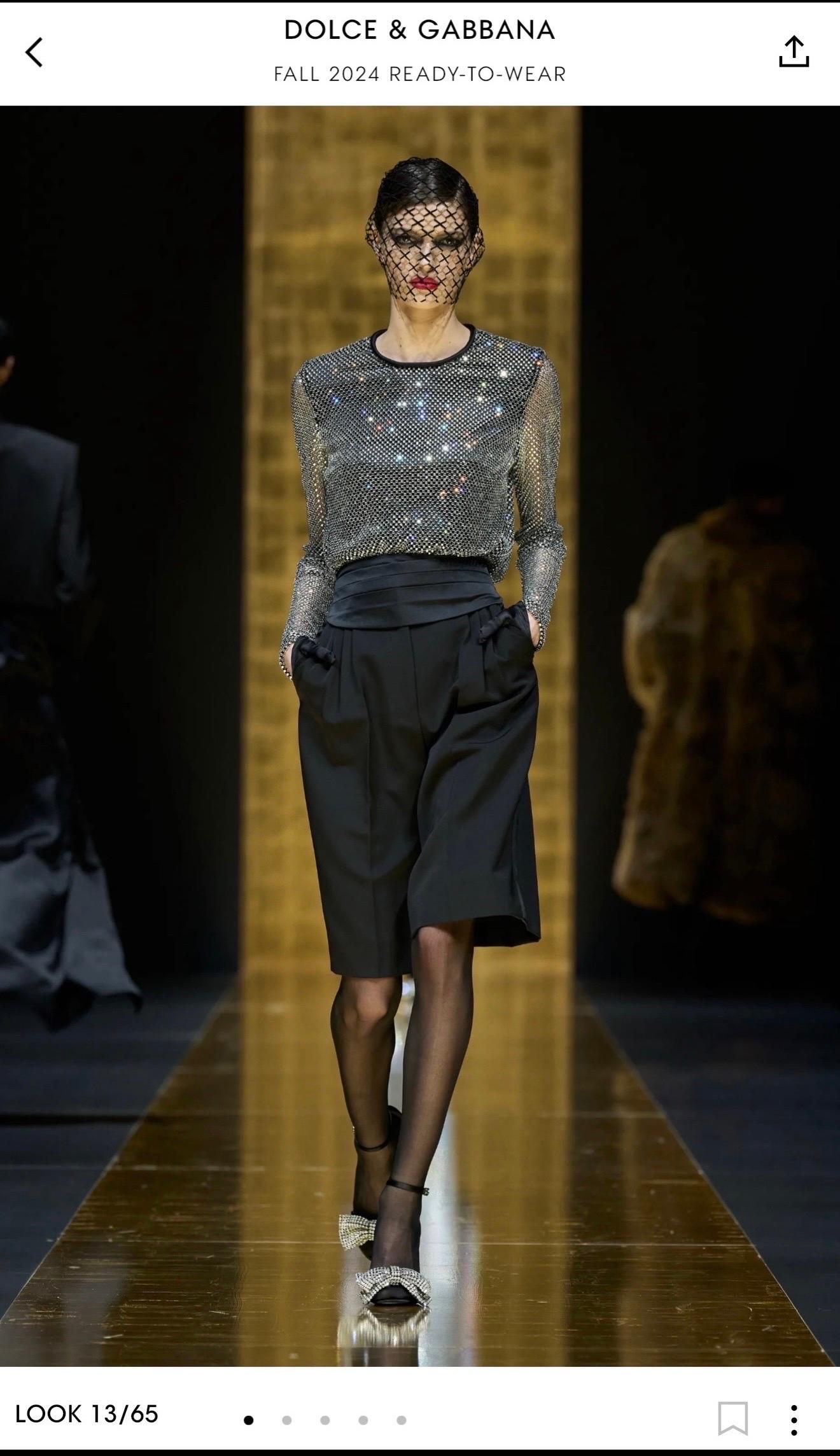 New Dolce & Gabbana Crystal Embellished Sheer Oversized Tank Top For Sale 10