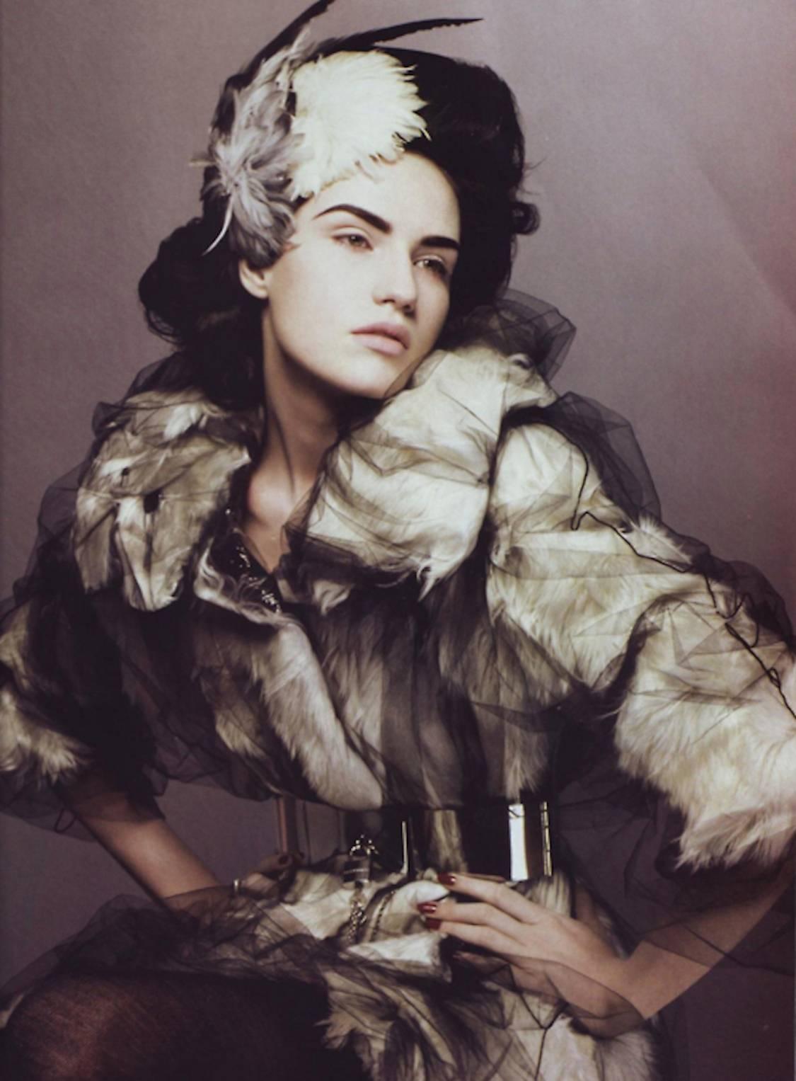 NEW Dolce & Gabbana Demi-Couture Evening Tulle Alpaca Fur Coat 1