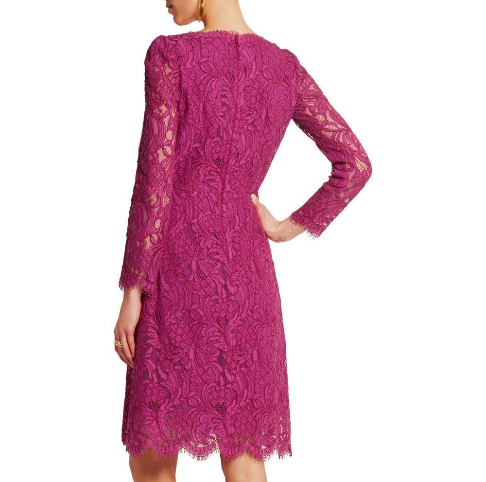 Purple NEW Dolce & Gabbana Guipure Floral Lace Dress sz IT44 US 4-6 For Sale