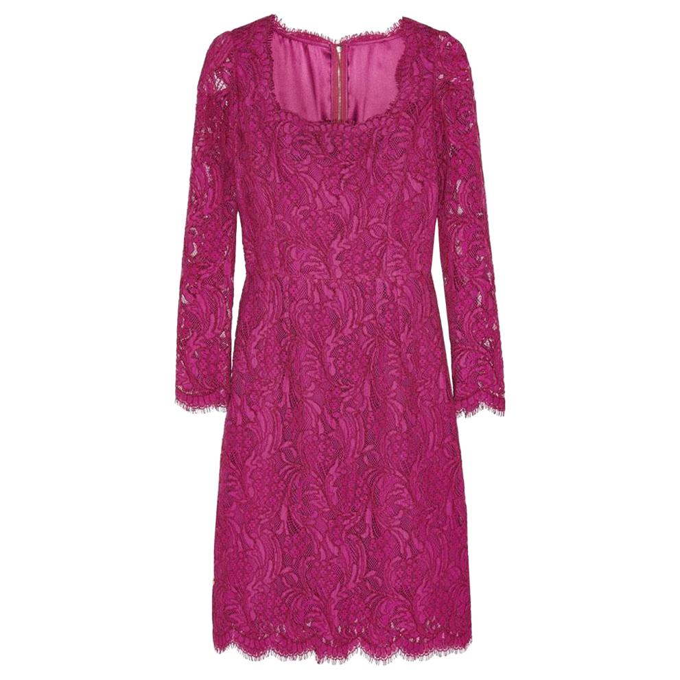 NEW Dolce & Gabbana Guipure Floral Lace Dress sz IT44 US 4-6 For Sale