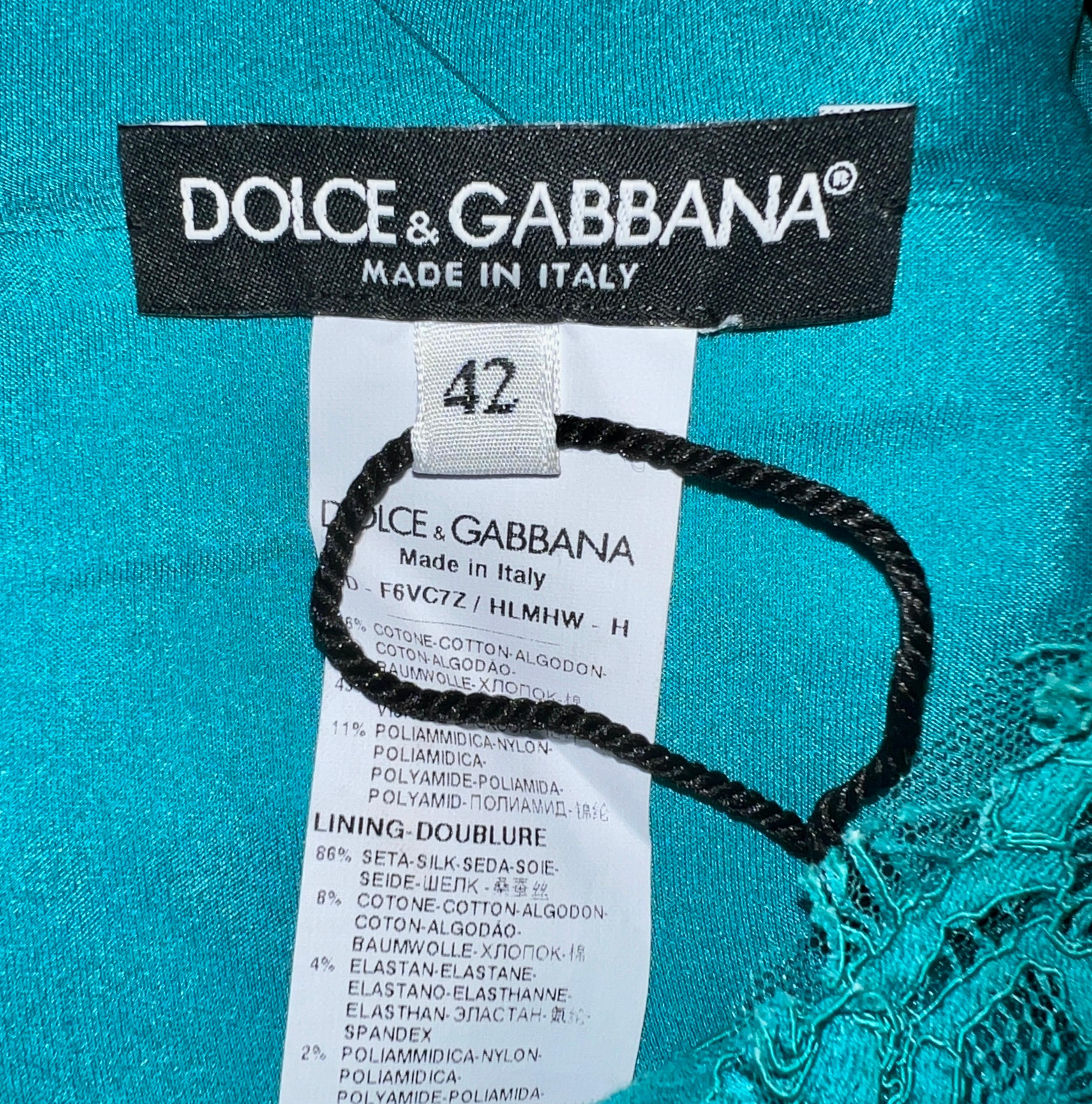 NEW Dolce & Gabbana Lace Crystal Floral Buttons Shift Sheat Dress 42 5