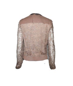 NEW Dolce & Gabbana Leather Lace Jacket with Jewelry Buttons 42