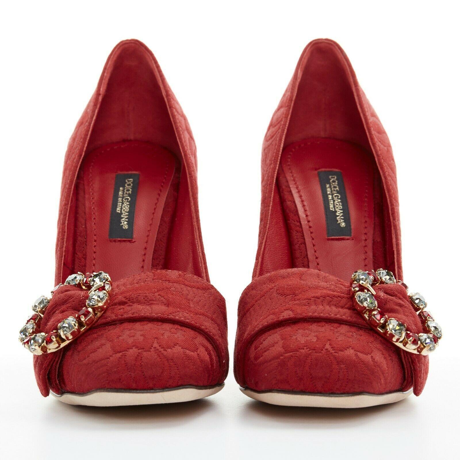 buckle jacquard heels