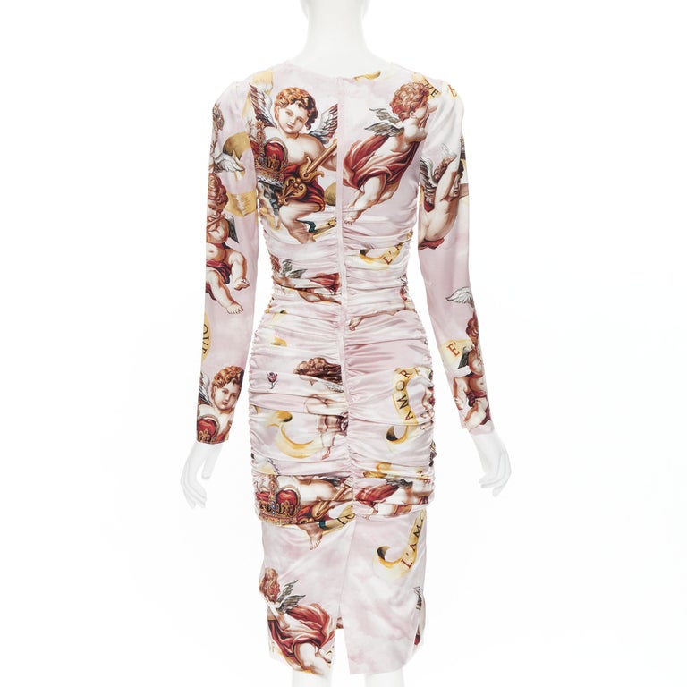 new DOLCE GABBANA Runway pink Cherub angel print ruched body con dress IT40 at 1stDibs | dolce gabbana angel dress, angel print dress, pink cherub dress new DOLCE GABBANA Runway pink Cherub angel print ruched body con dress IT40 at 1stDibs | dolce gabbana angel dress, angel print dress, pink cherub dress