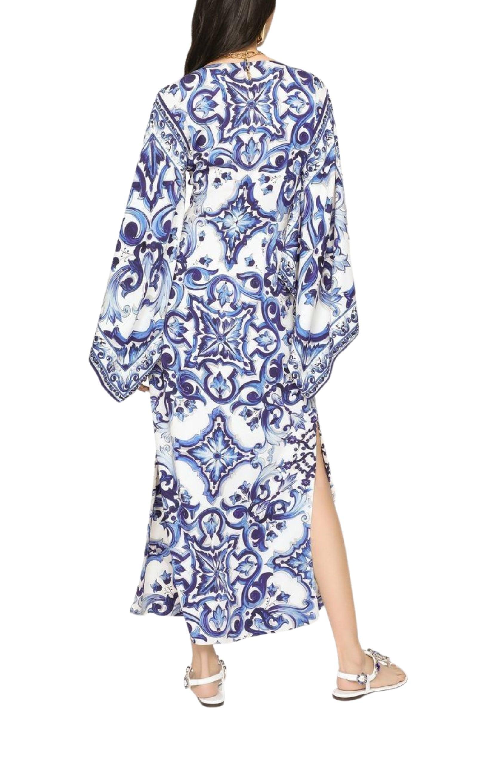 Women's New Dolce & Gabbana Scarf-print Silk Charmeuse Maxi Dress IT 40/ US 4 For Sale