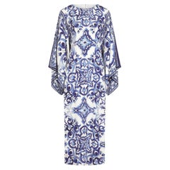 New Dolce & Gabbana Scarf-print Silk Charmeuse Maxi Dress IT 40/ US 4
