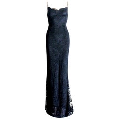 NEW Dolce & Gabbana "Special Piece" Black Lace Evening Gown Maxi Dress