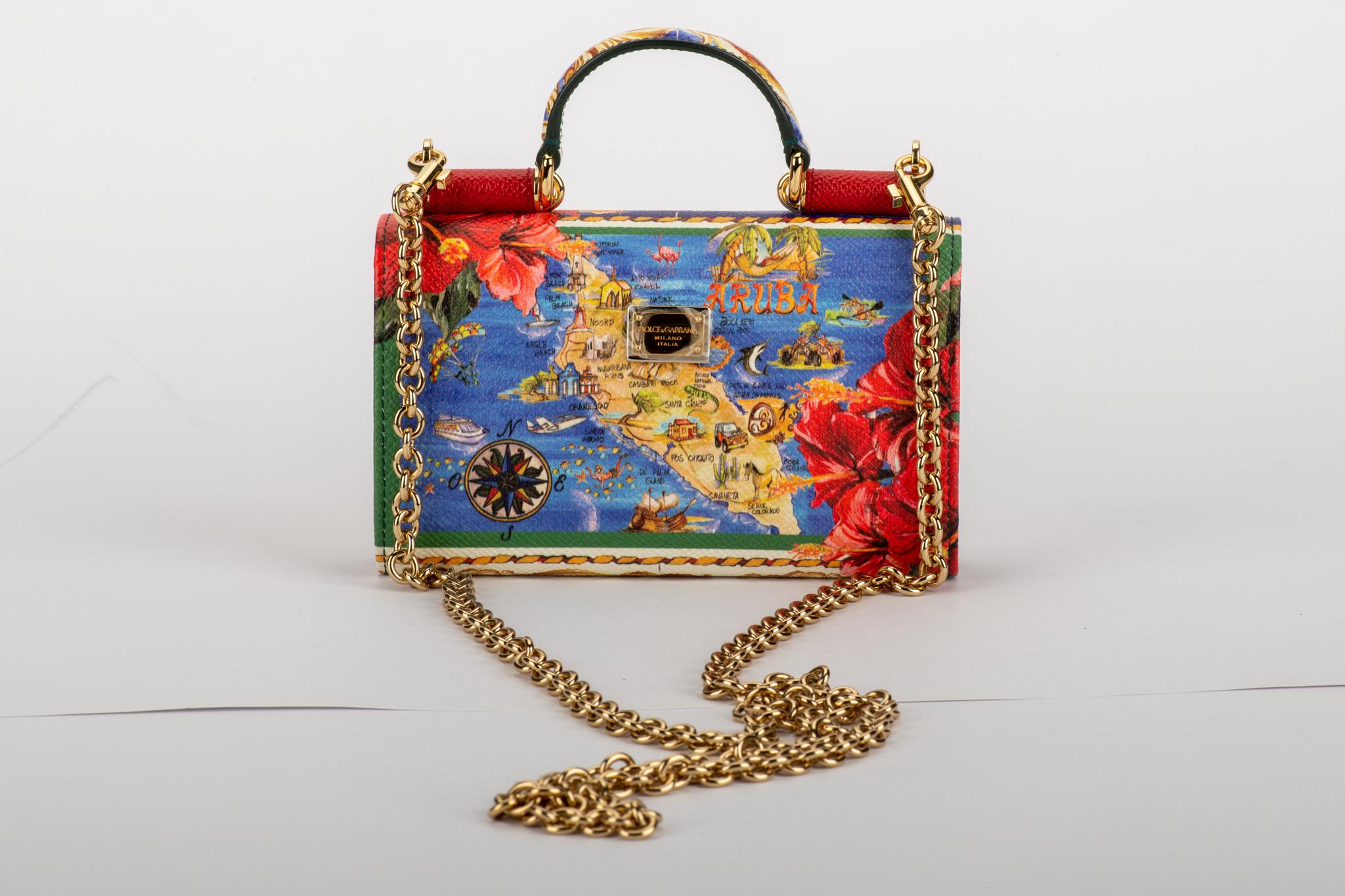 Dolce & Gabbana miniature von bag with Aruba design. Evening bag and crossbody. Handle drop 2