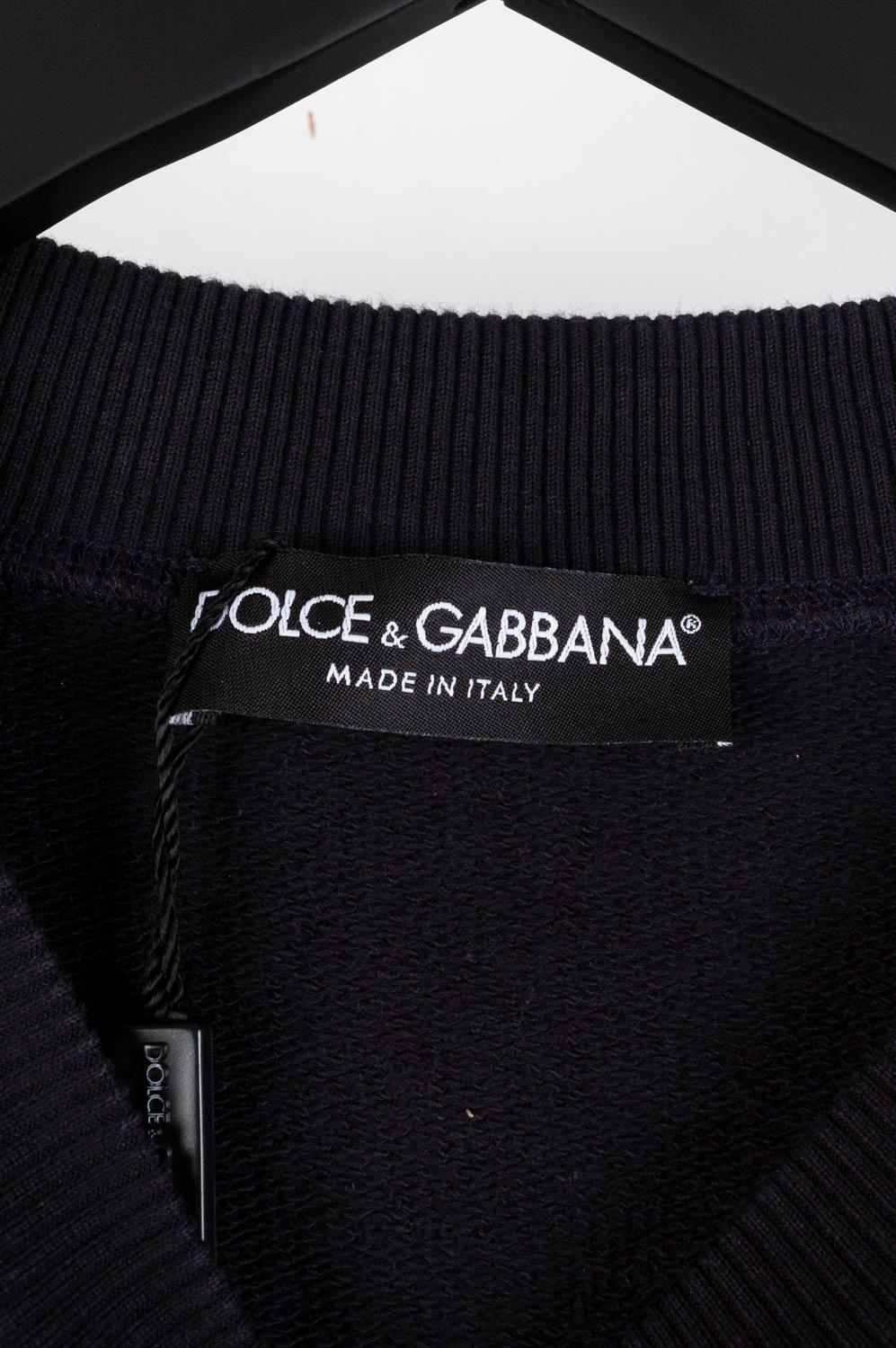 New Dolce&Gabbana Men Sweatshirt Jumper Pullover Red Cross, Size 46IT (S/M) S444 For Sale 2