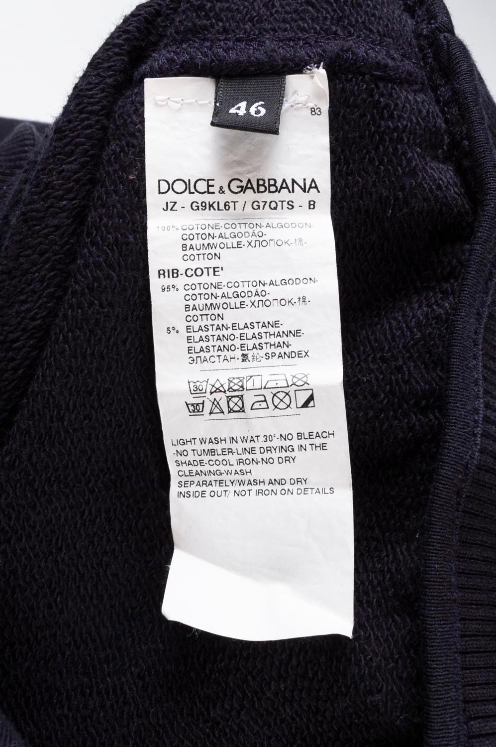 New Dolce&Gabbana Men Sweatshirt Jumper Pullover Red Cross, Size 46IT (S/M) S444 For Sale 3