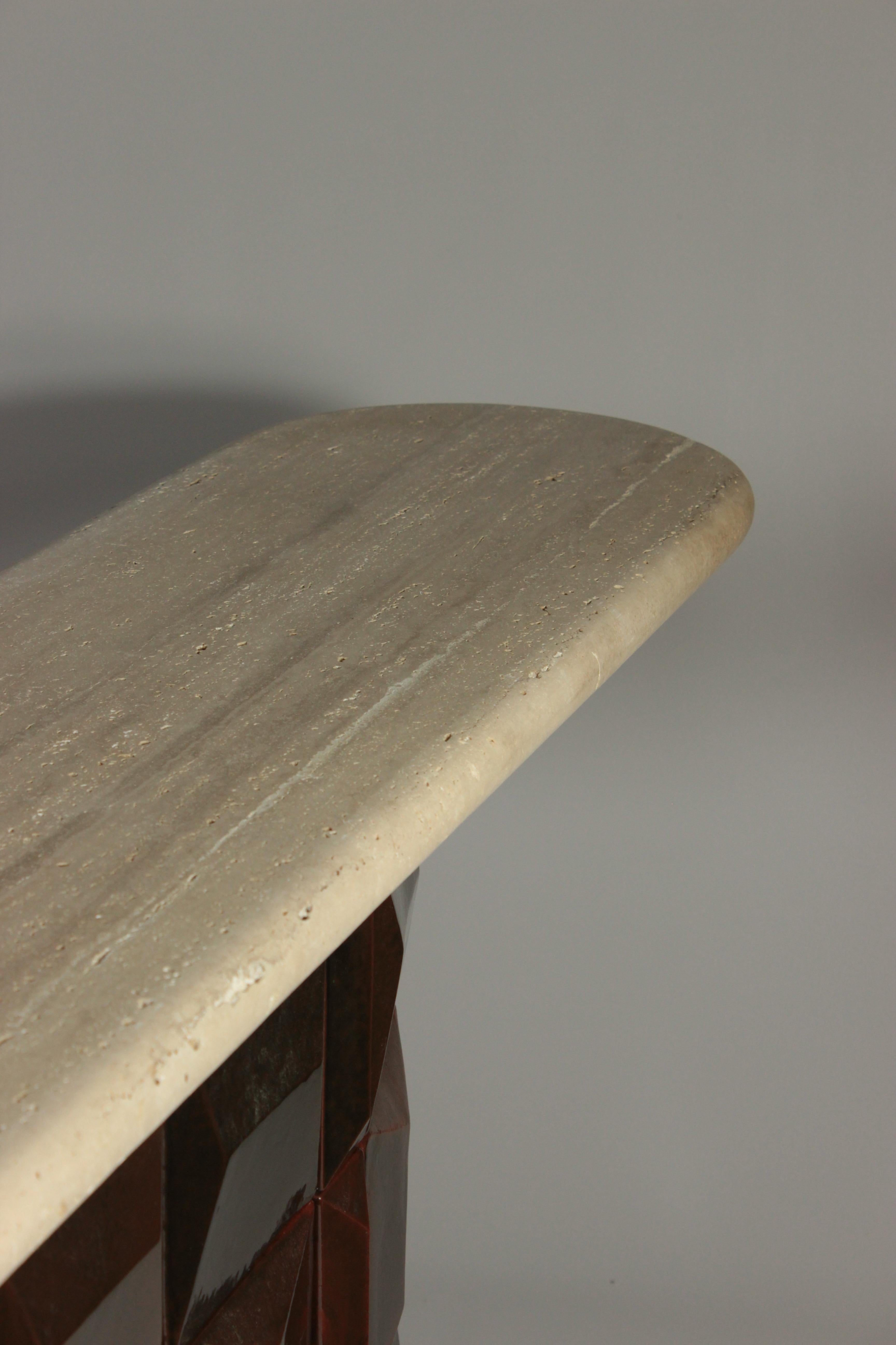 NEW! DOOQ! Milano Console in Marble Top and Handsmade Tiles For Sale 10