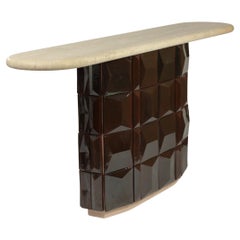 NEW! DOOQ! Milano Console in Marble Top and Handsmade Tiles