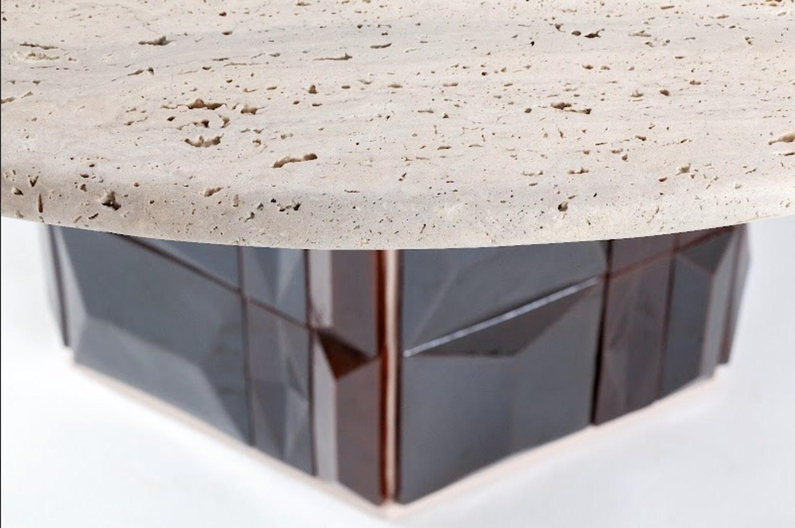 Marbre NOUVEAU ! DOOQ ! Table de salle à manger Milano moderne de 150 cm en crème, plateau en marbre, faite à la main en vente