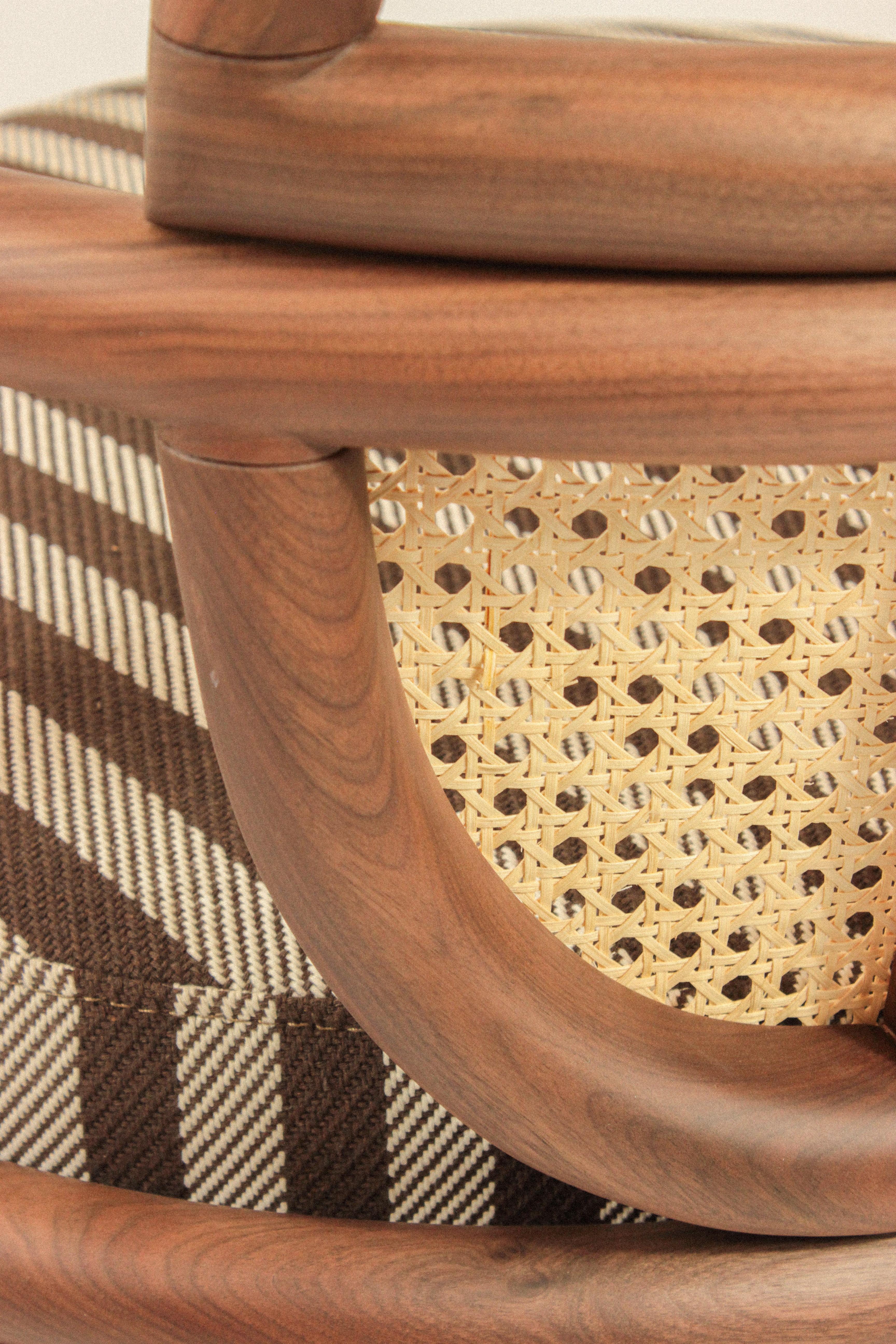 NEW! DOOQ! Modern Armchair Havana in Walnut and Brown For Sale 5