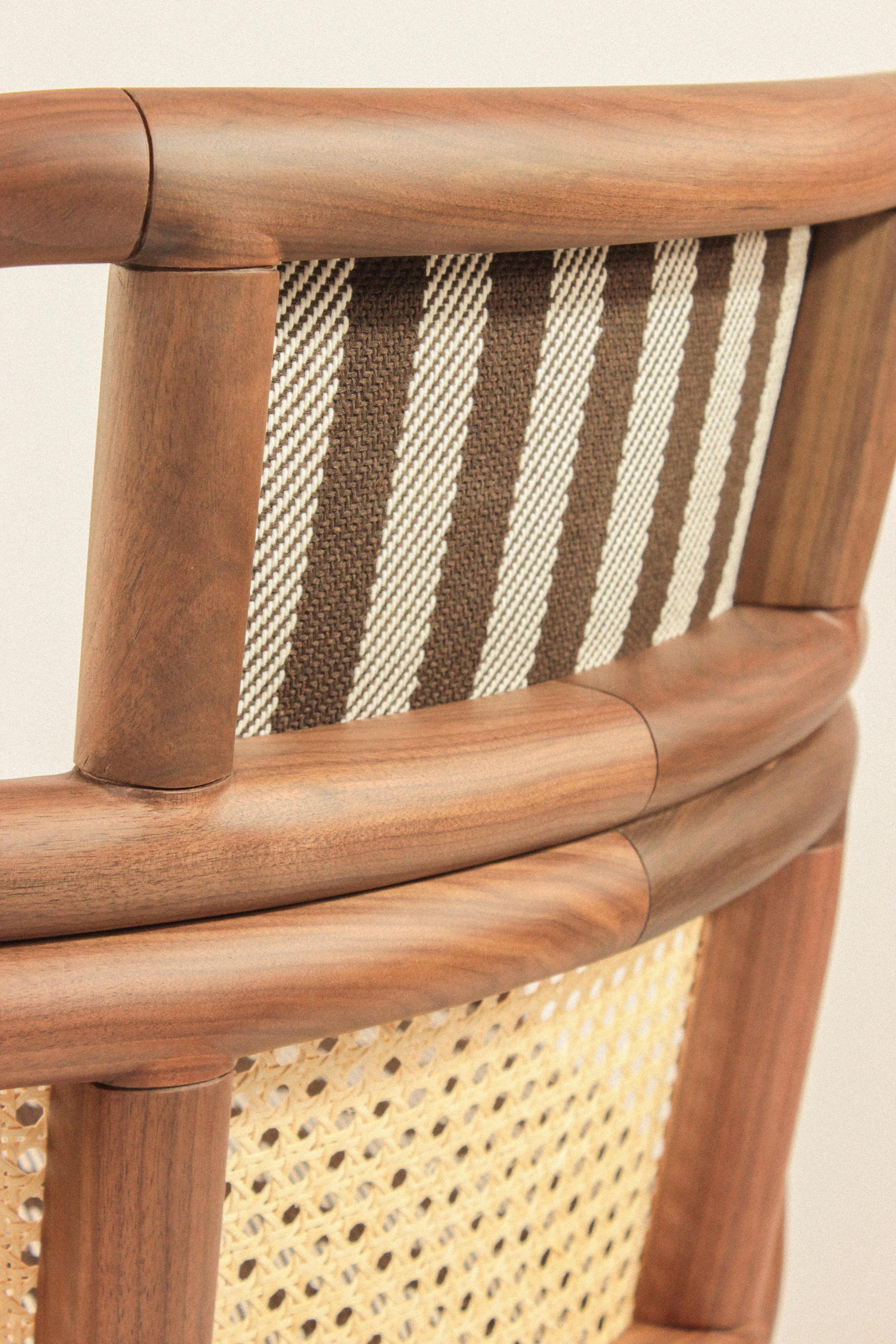 NEW! DOOQ! Modern Armchair Havana in Walnut and Brown For Sale 6