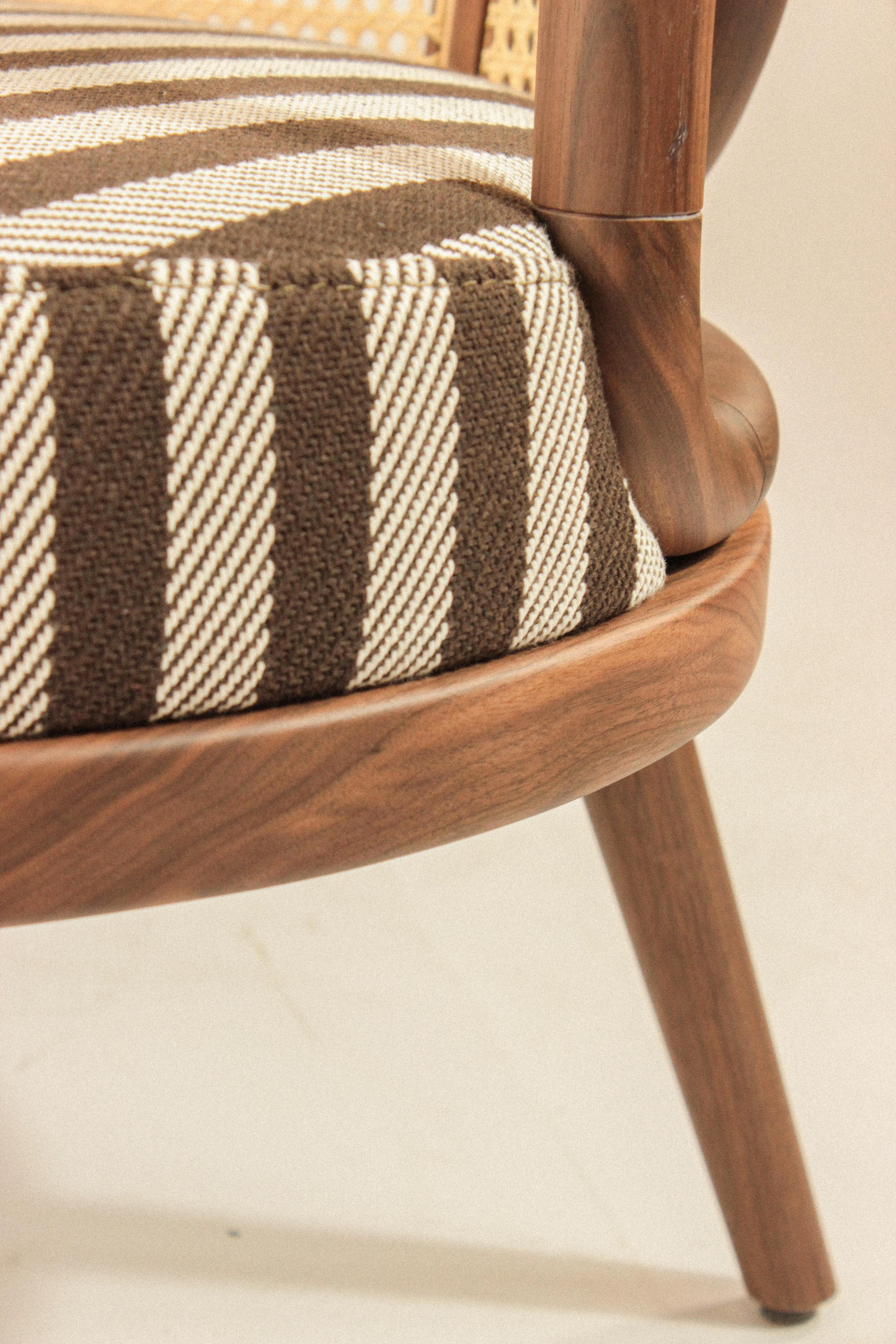 NEW! DOOQ! Modern Armchair Havana in Walnut and Brown For Sale 7