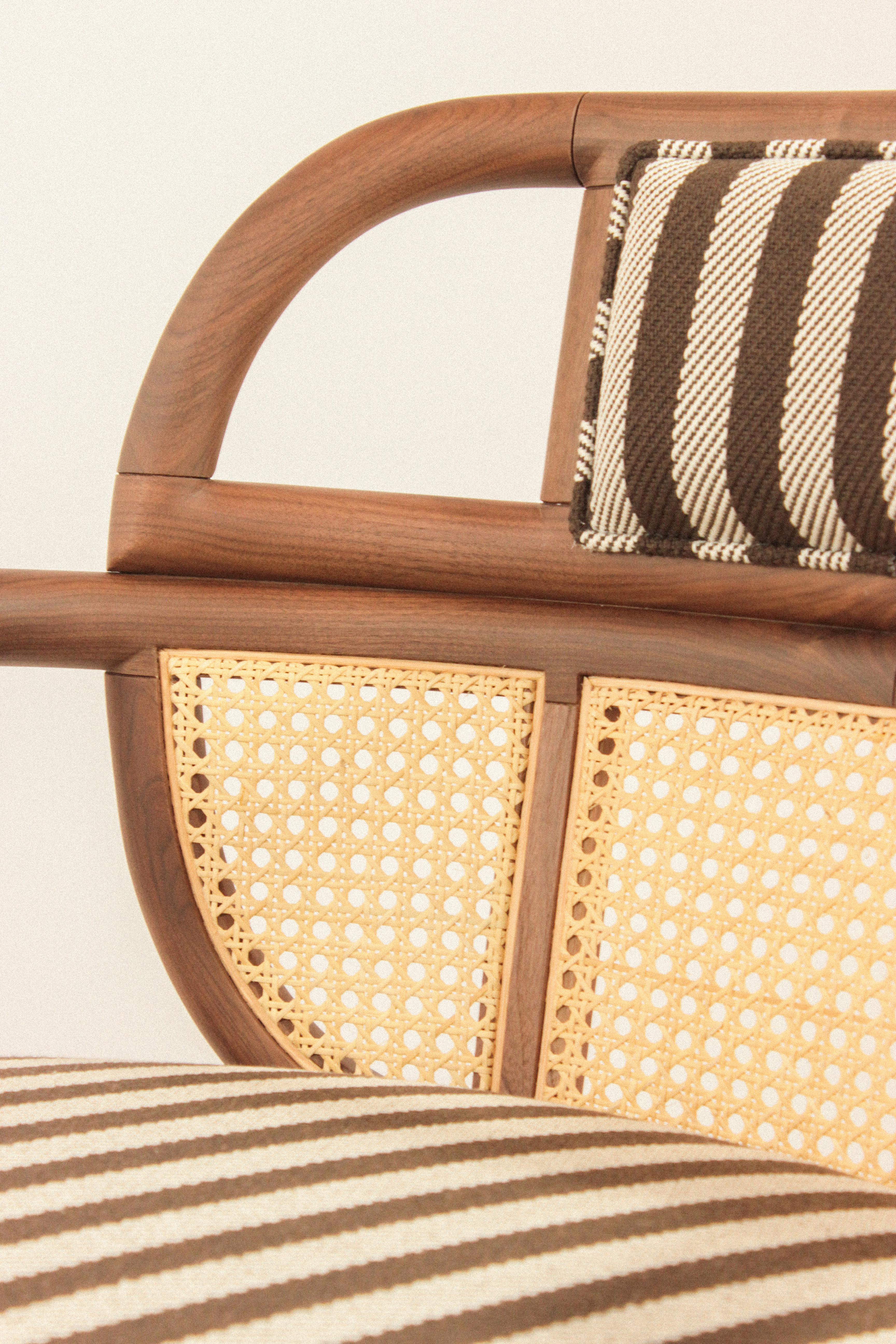 NEW! DOOQ! Modern Armchair Havana in Walnut and Brown For Sale 9