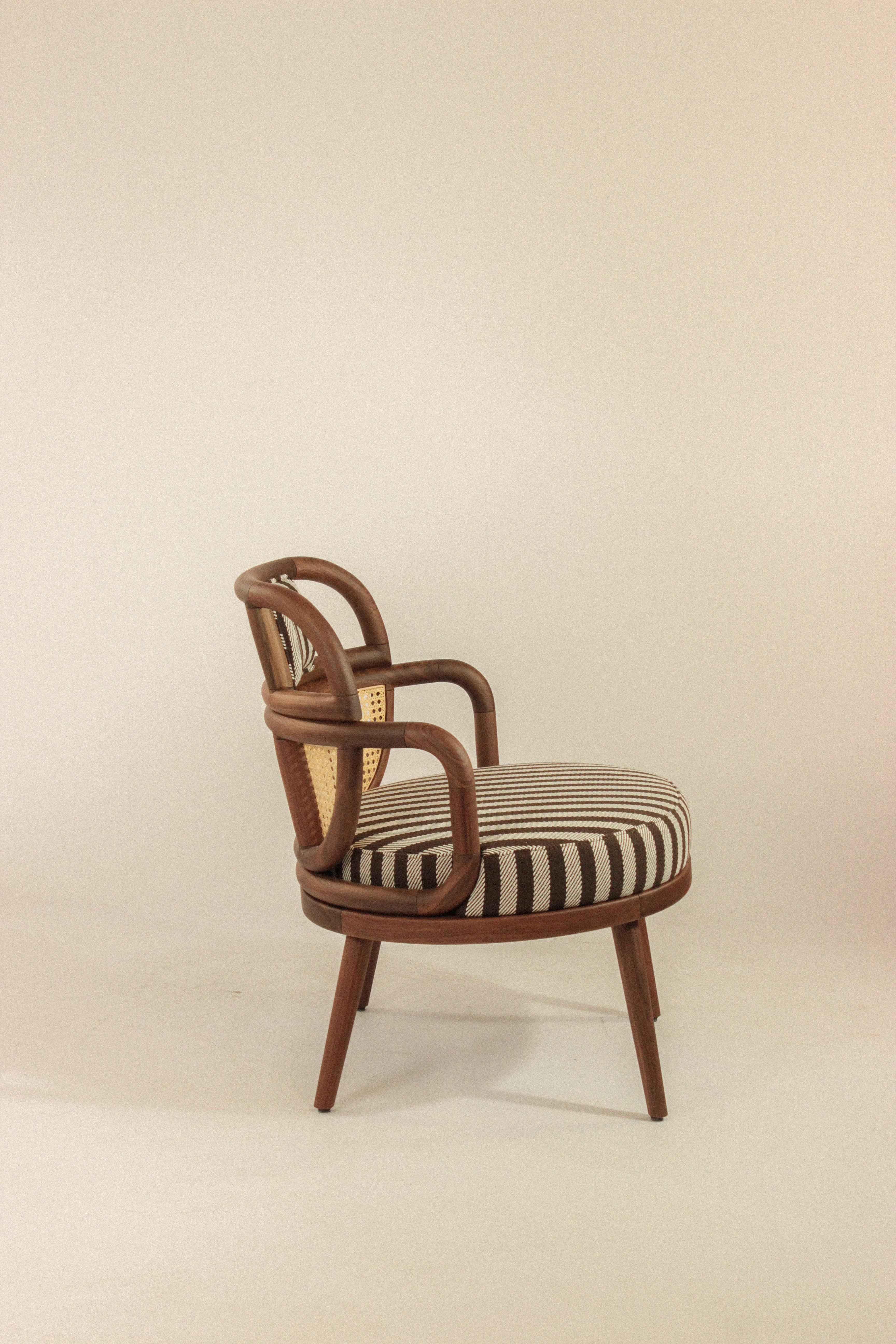 Portuguese NEW! DOOQ! Modern Armchair Havana in Walnut and Brown For Sale