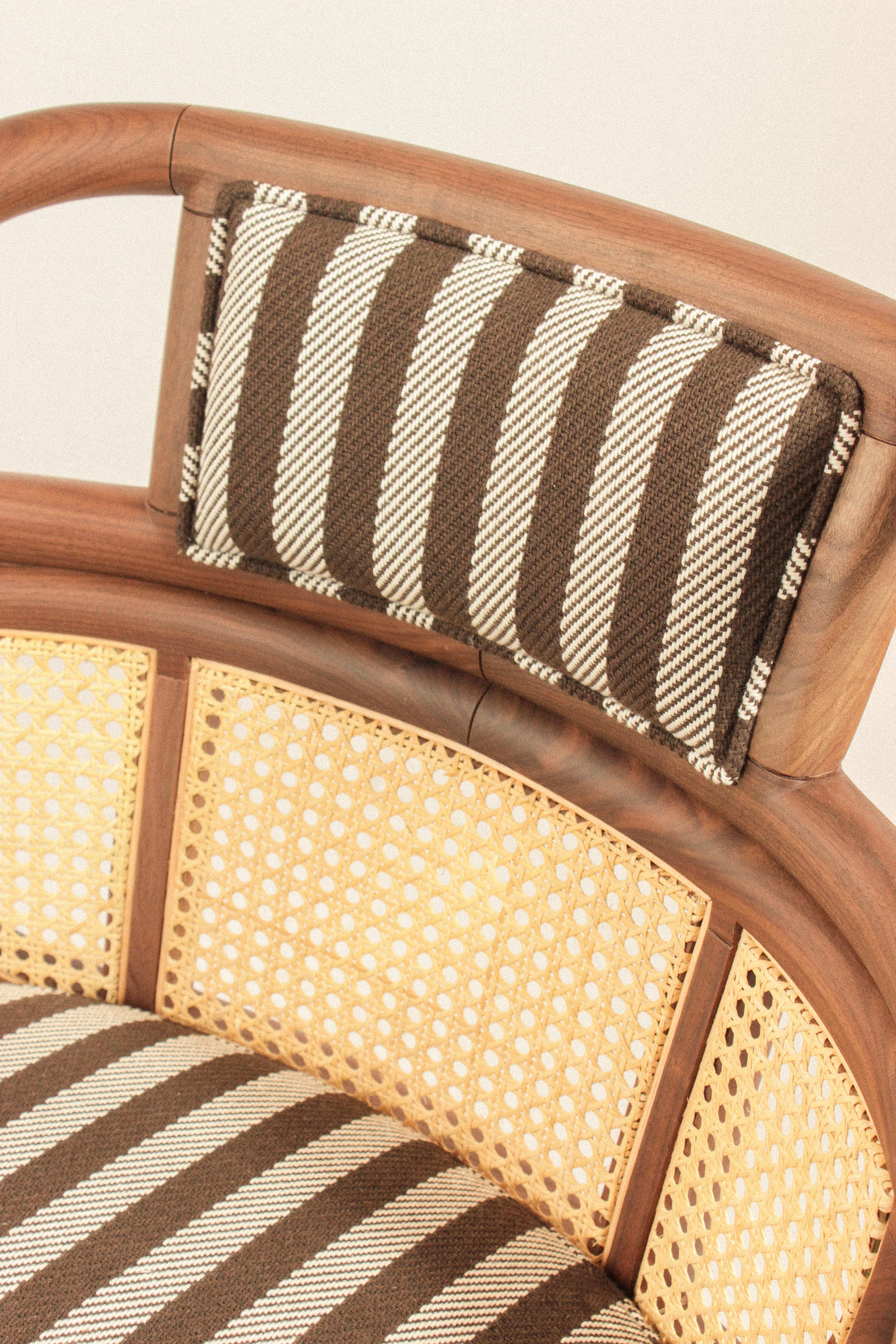 NEW! DOOQ! Modern Armchair Havana in Walnut and Brown For Sale 3