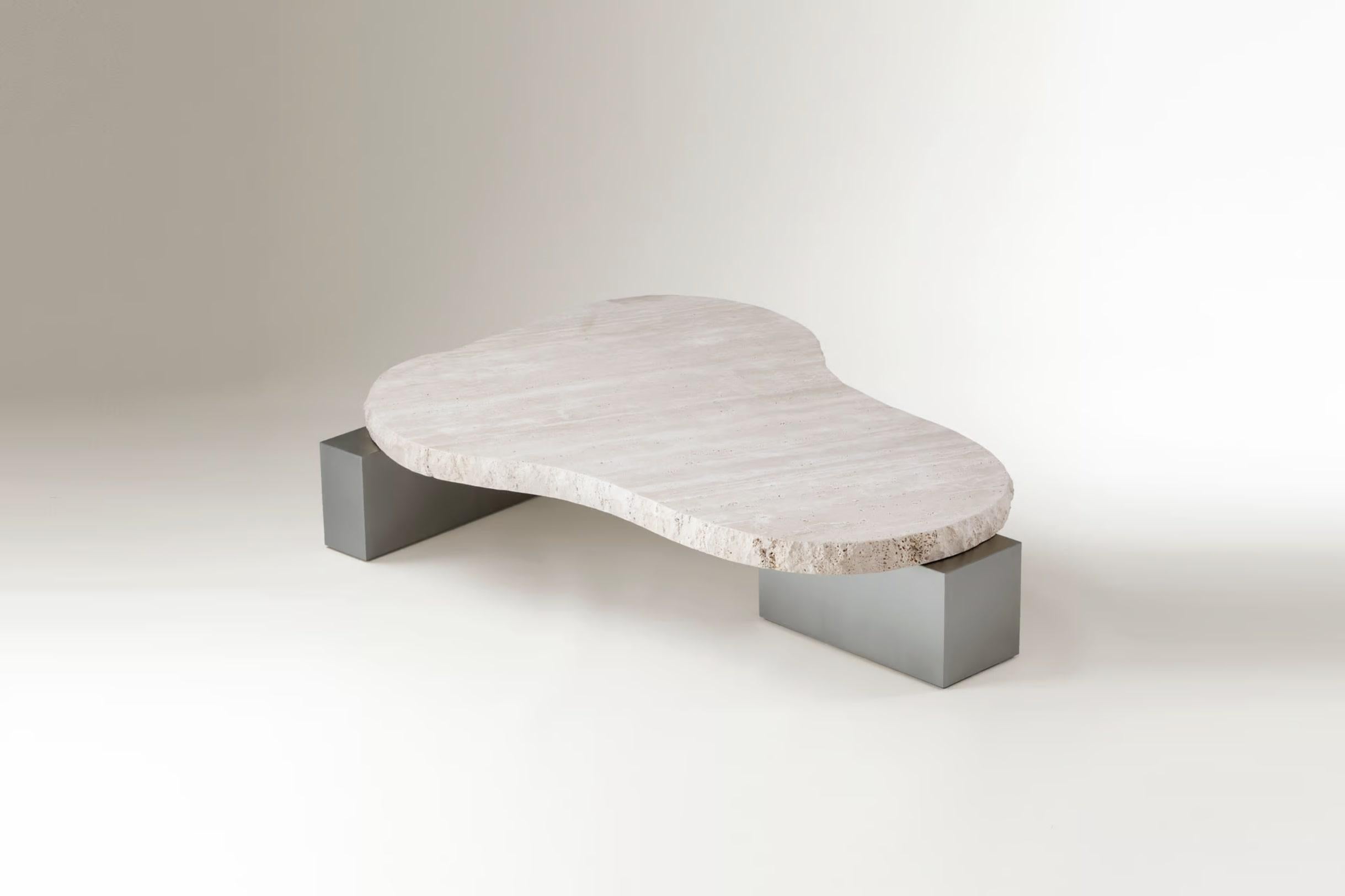 NOUVEAU ! DOOQ ! MODERNE ! Table centrale On The Rocks en travertin et Wood Wood en vente 2