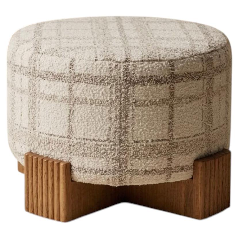 NEW! DOOQ! MODERN! Twin Pouf 2 Big with base in solid wood