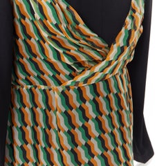 new DRIES VAN NOTEN AW17 silkl black orange geometric camisole layered top FR38